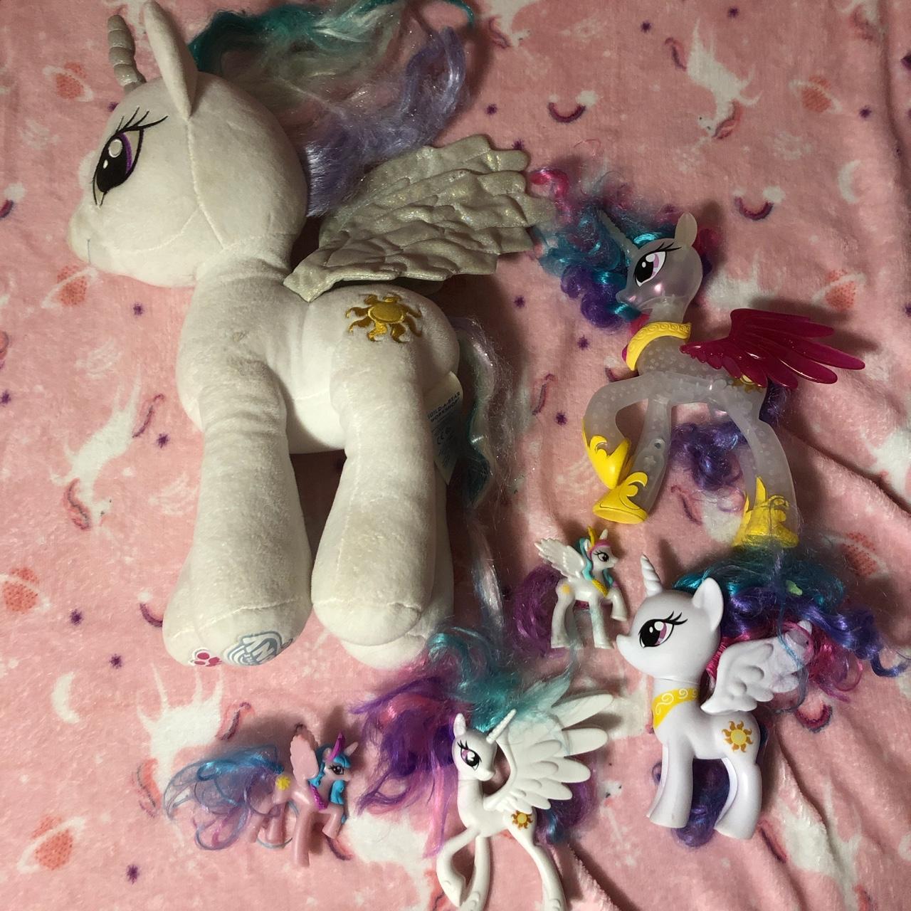 princess celestia bundle 1 plush, 5 figures + extra... - Depop