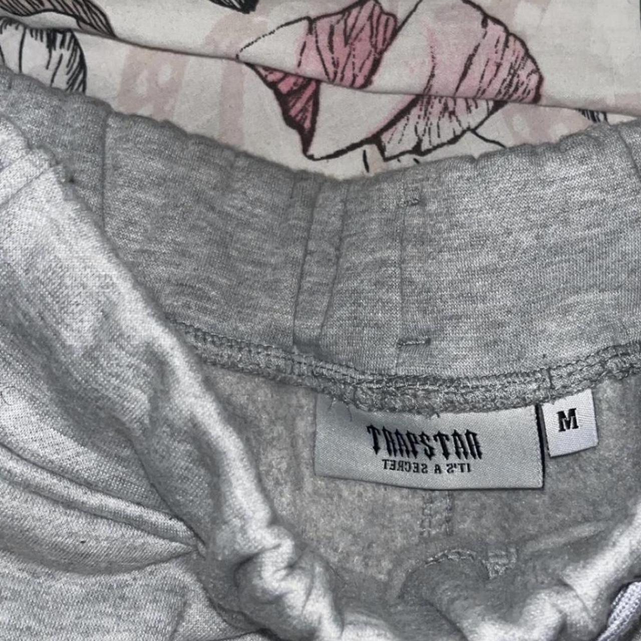 Trapstar Men's Grey and Blue Hoodie Depop