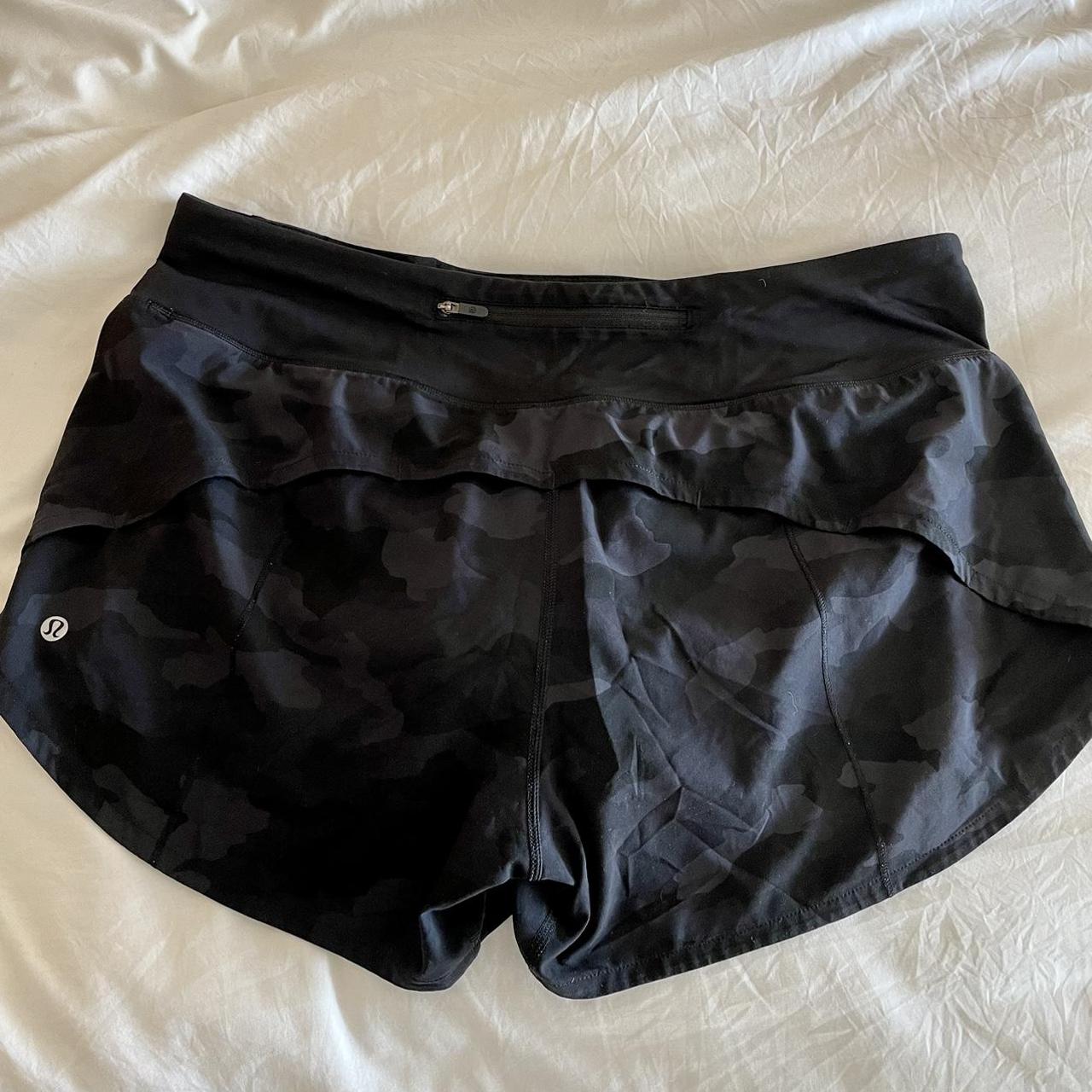 Lululemon black camo shorts. In good condition but... - Depop