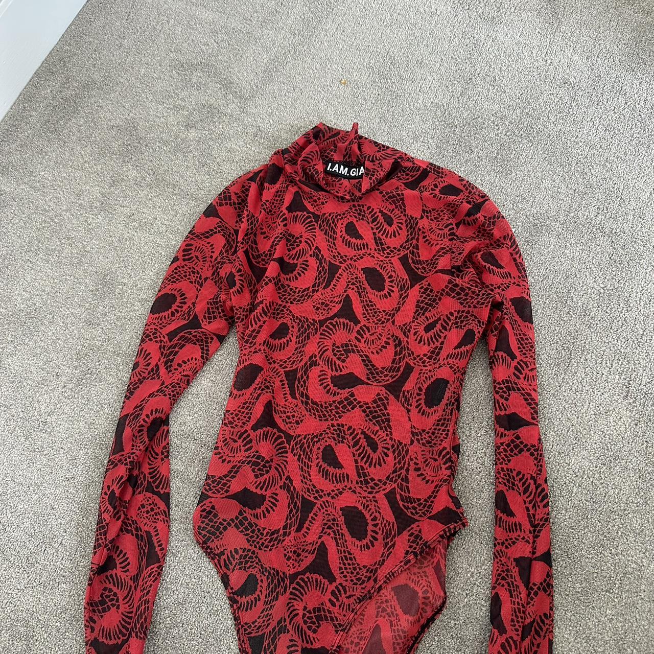 I.am.gia red bodysuit print, perfect condition - Depop