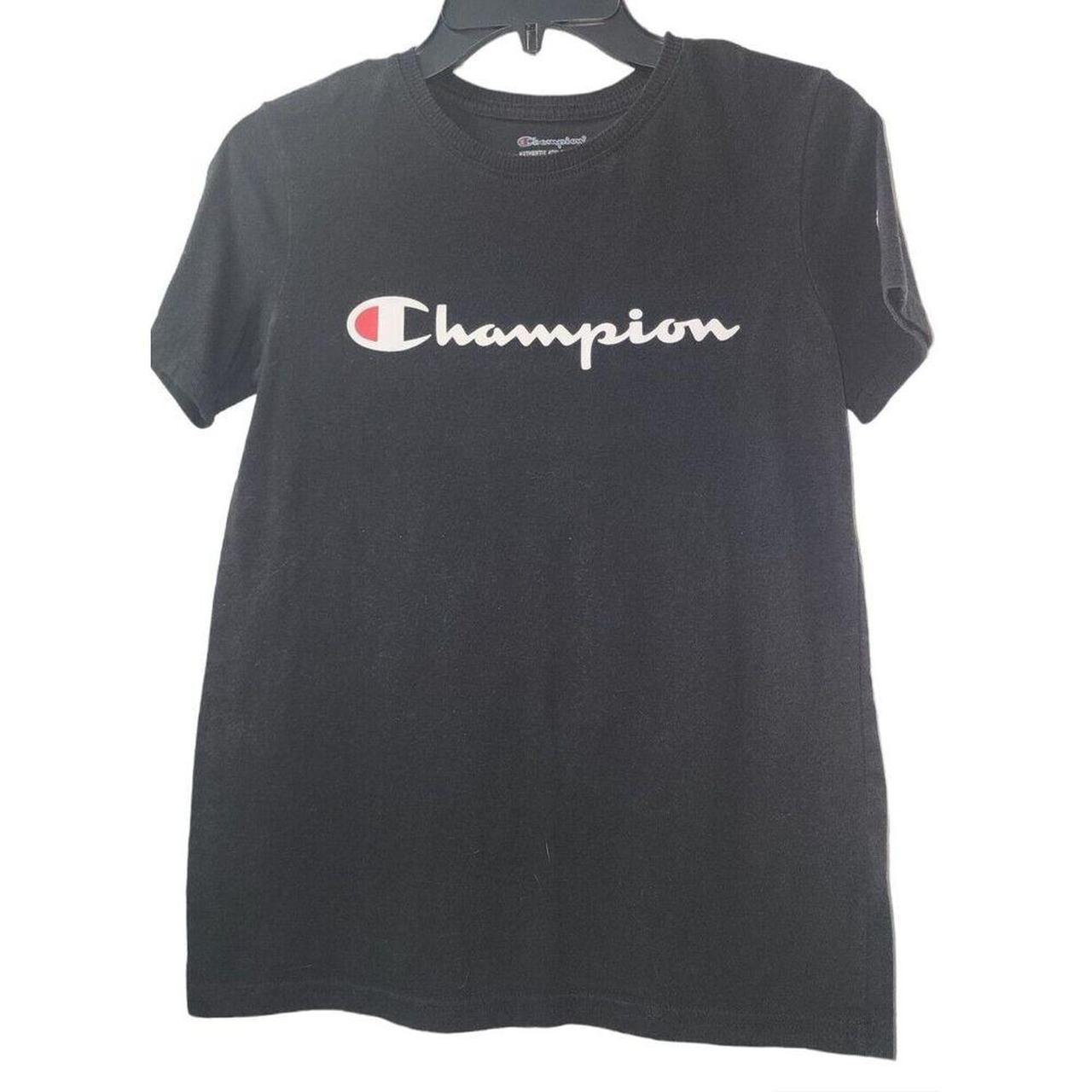 CHAMPION Boys T SHIRT Short Sleeve Black Size Youth. Depop