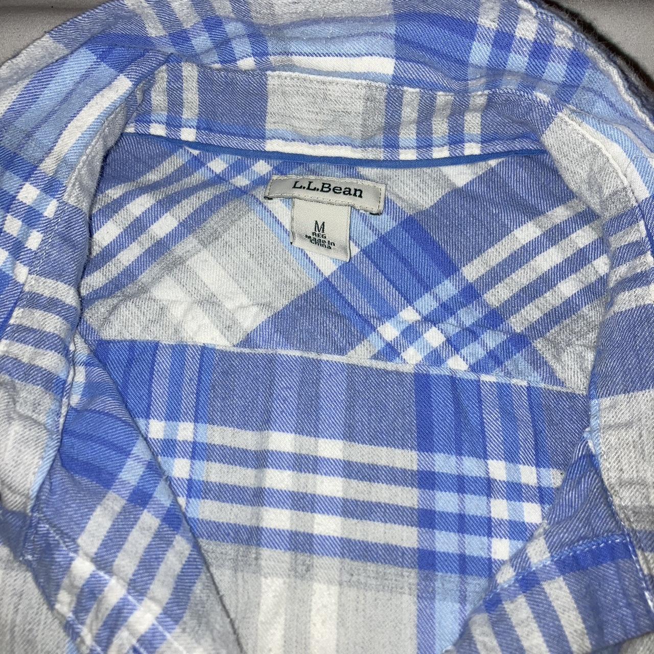 ***New*** L.L Bean flannel long sleeve Blue and white - Depop