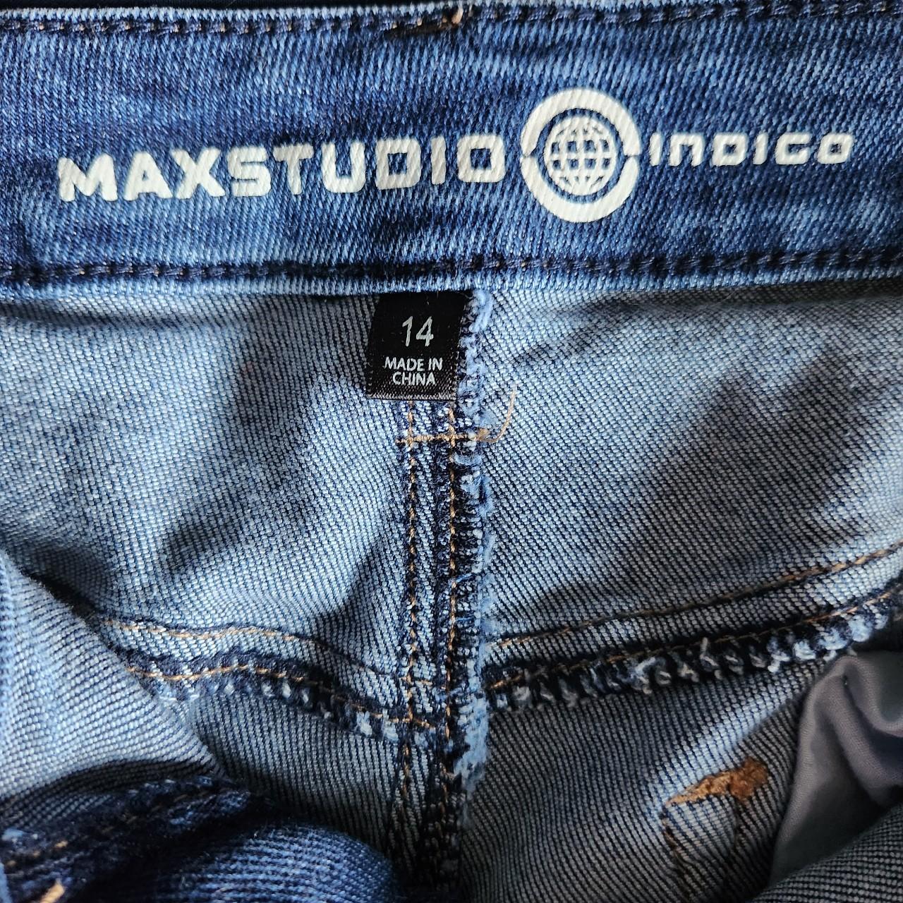 Max Studio Indigo High Rise Skinny Ankle. Size 14. | Depop