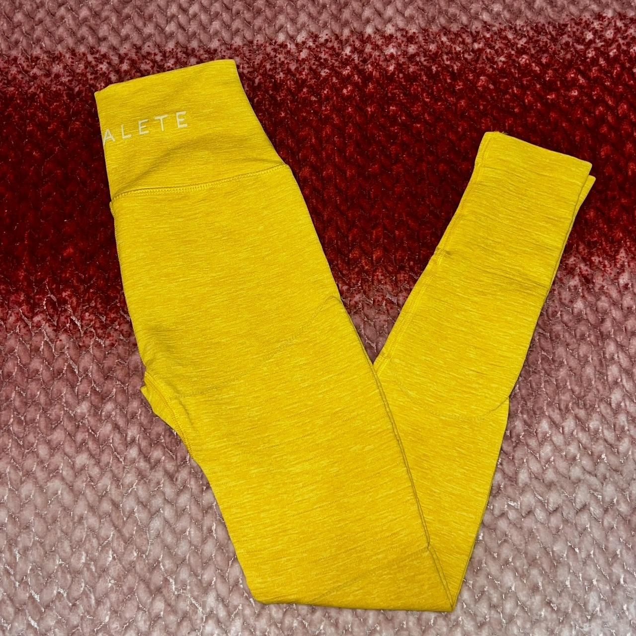 Alphalete Women's Yellow Leggings Depop