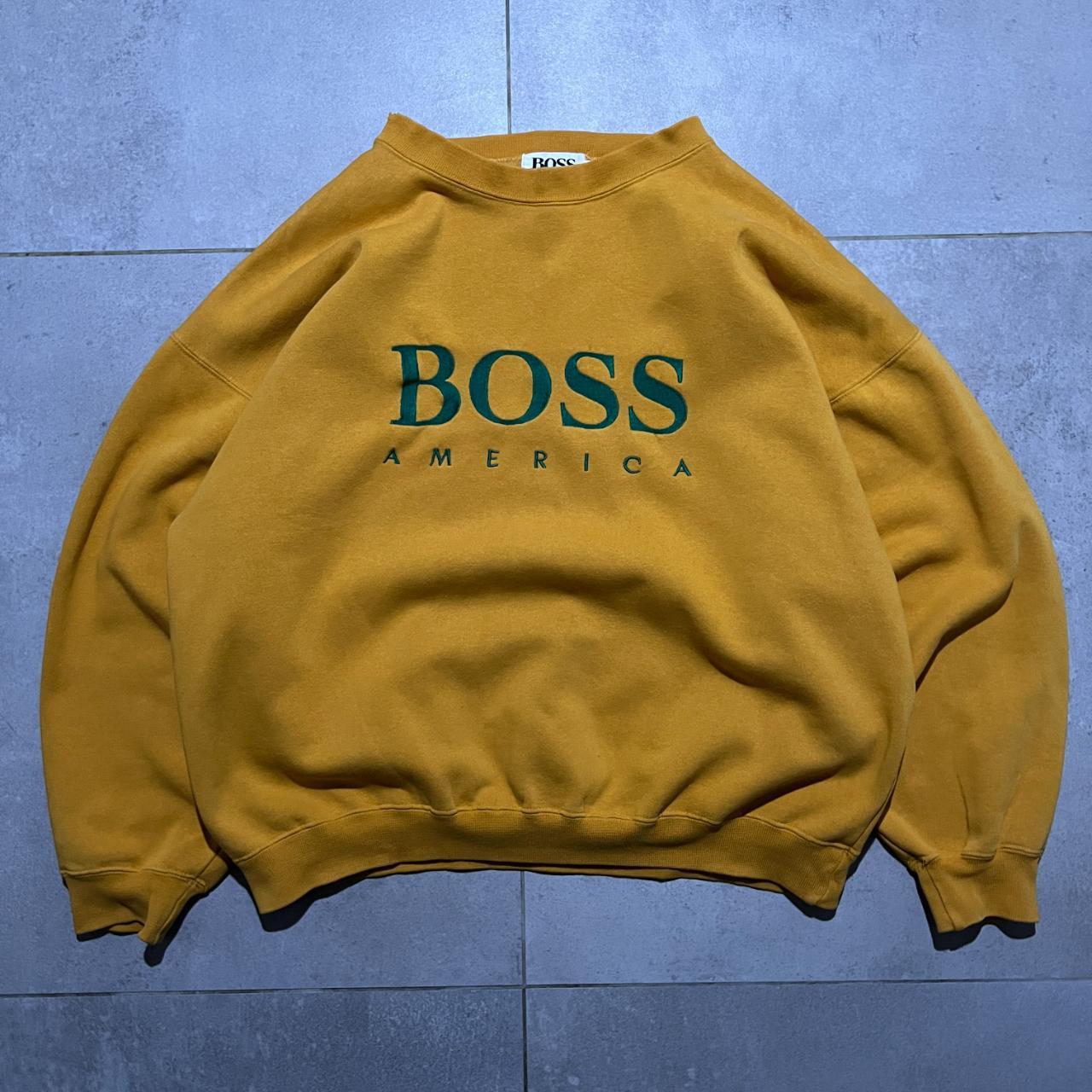 BOSS Men's Yellow Sweatshirt | Depop