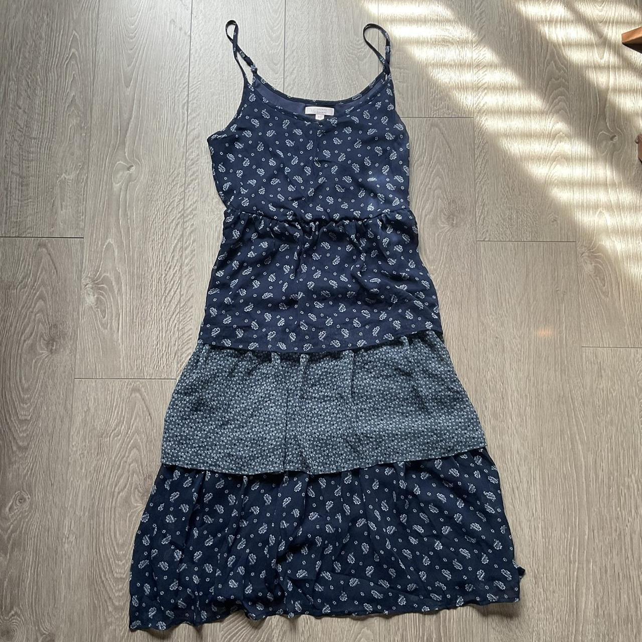 LC Lauren Conrad Women's Navy Dress | Depop