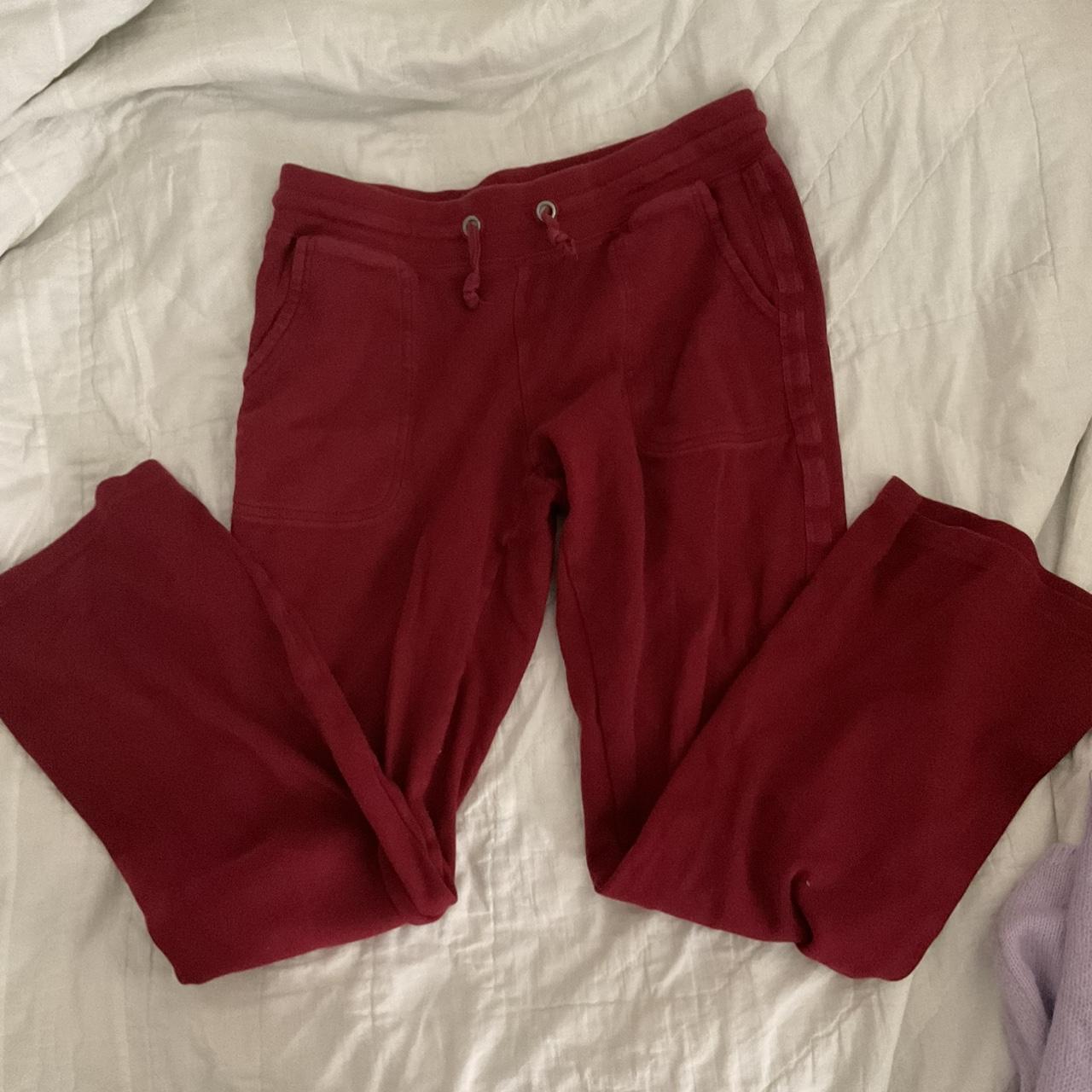 baby pink velvet boot cut sweatpants - tagged XL but - Depop