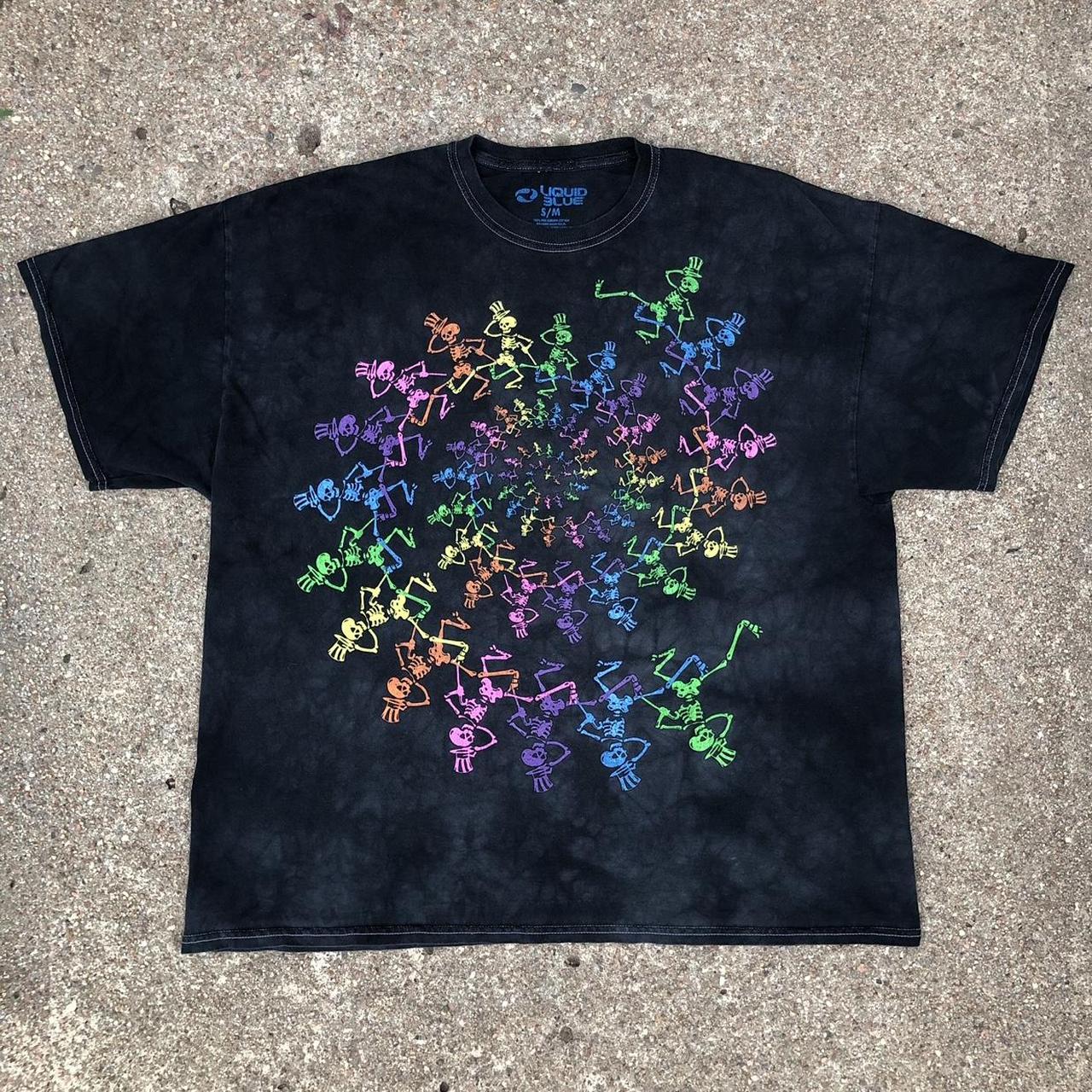 Grateful Dead Dancing Skeleton Rainbow Blur Shirt