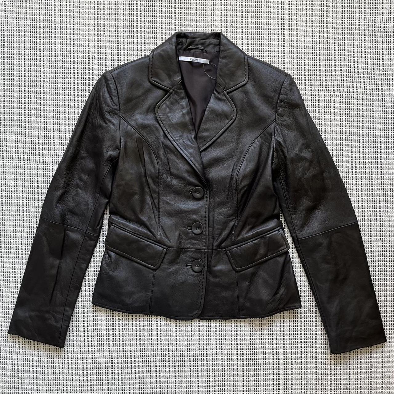 90s xanaka leather blazer amazing brown vintage | Depop