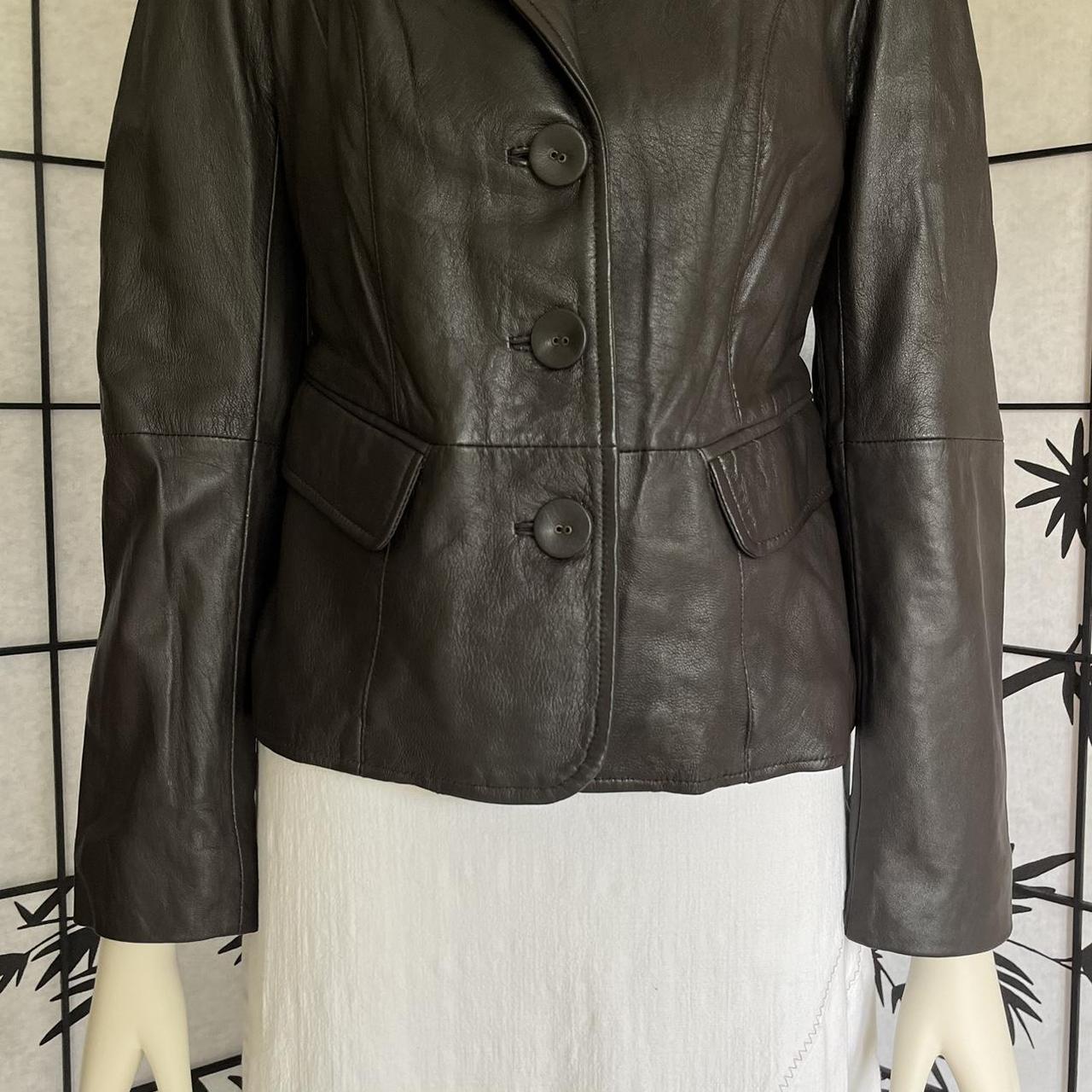 90s xanaka leather blazer amazing brown vintage | Depop