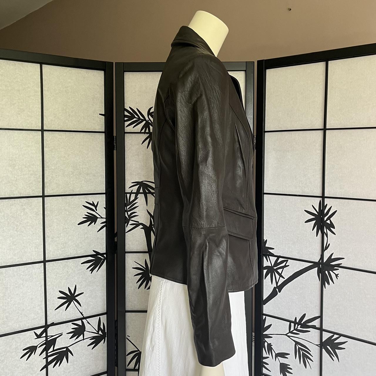 90s xanaka leather blazer amazing brown vintage | Depop