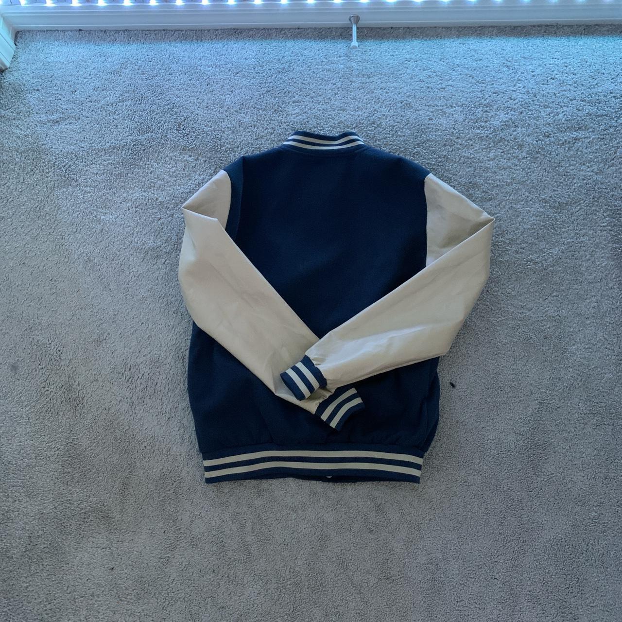 Varsity Jacket Navy •Labeled Size S •Suggested... - Depop