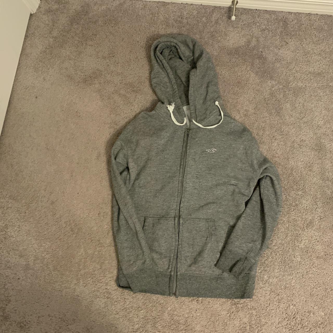 Hollister Zip Up Jacket With Messed Up... - Depop