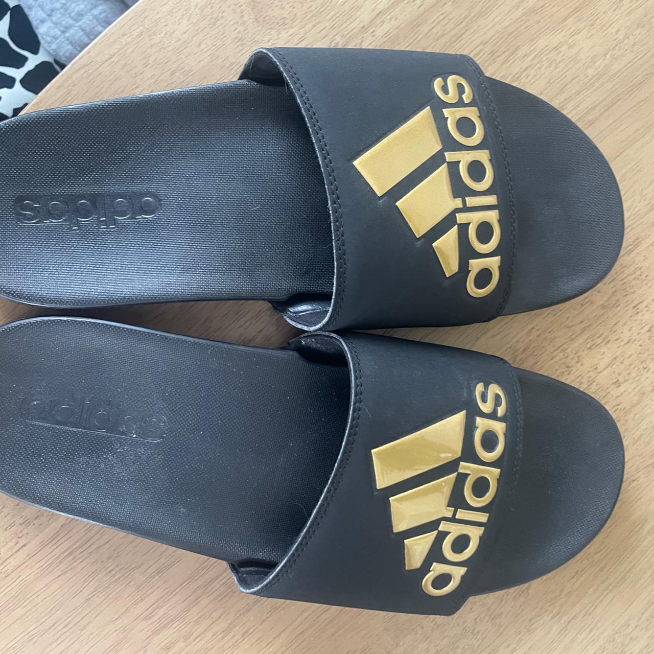 triple black adidas slides
