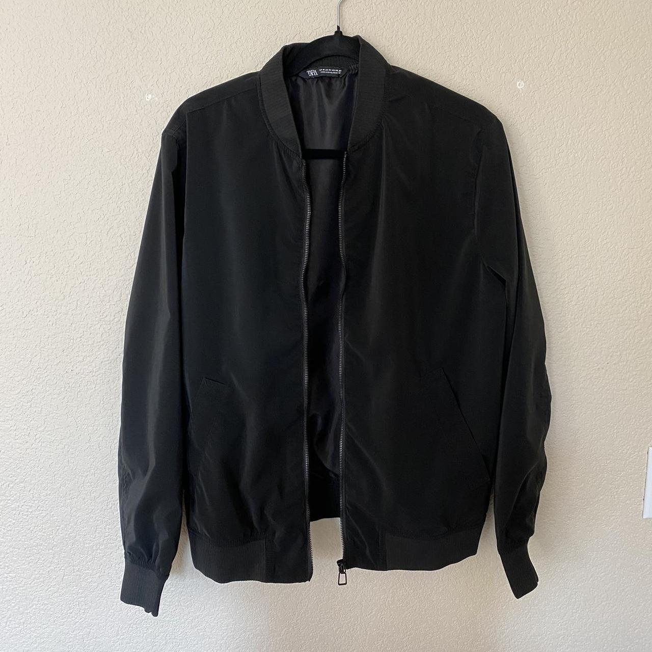 Zara black clearance bomber jacket mens