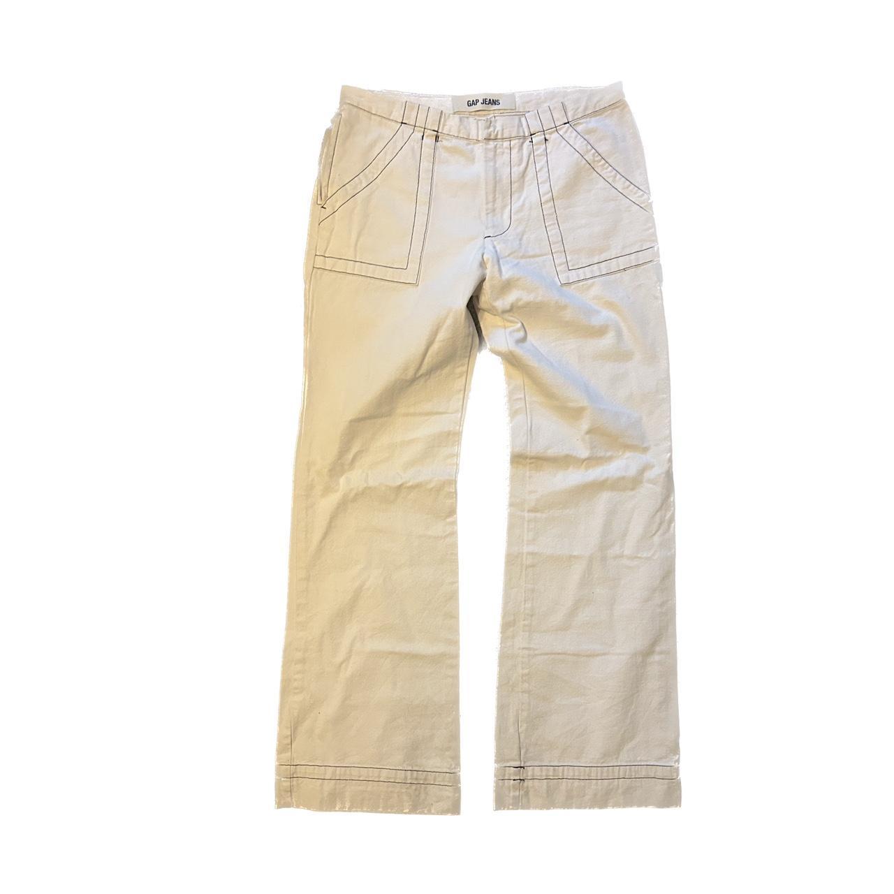 vintage off white gap jeans - size 8 (GAP) - wide... - Depop