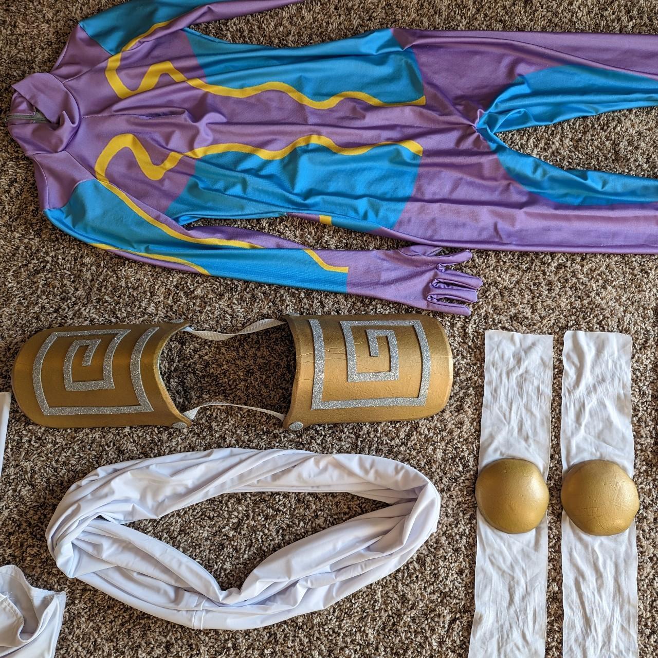 Star Platinum Cosplay Costume Kujo Jotaro Stand from Jojo part 4 - purple  and blue - send collar