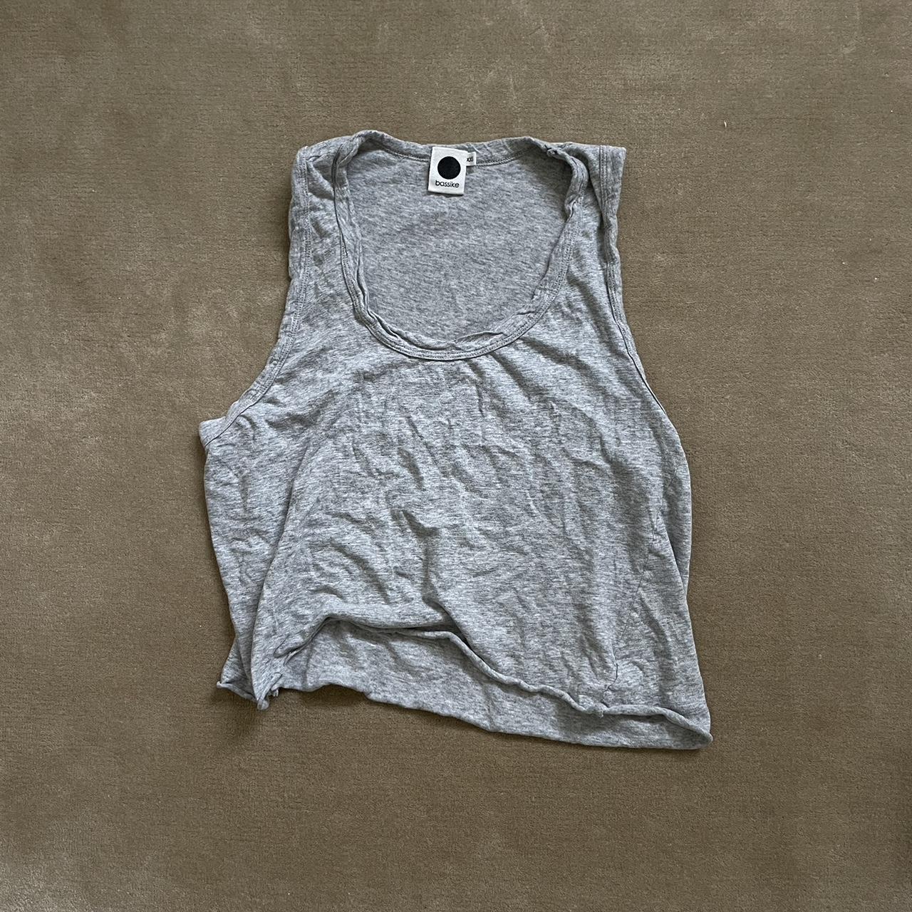 Grey Bassike Tank Fits Like A Small Depop