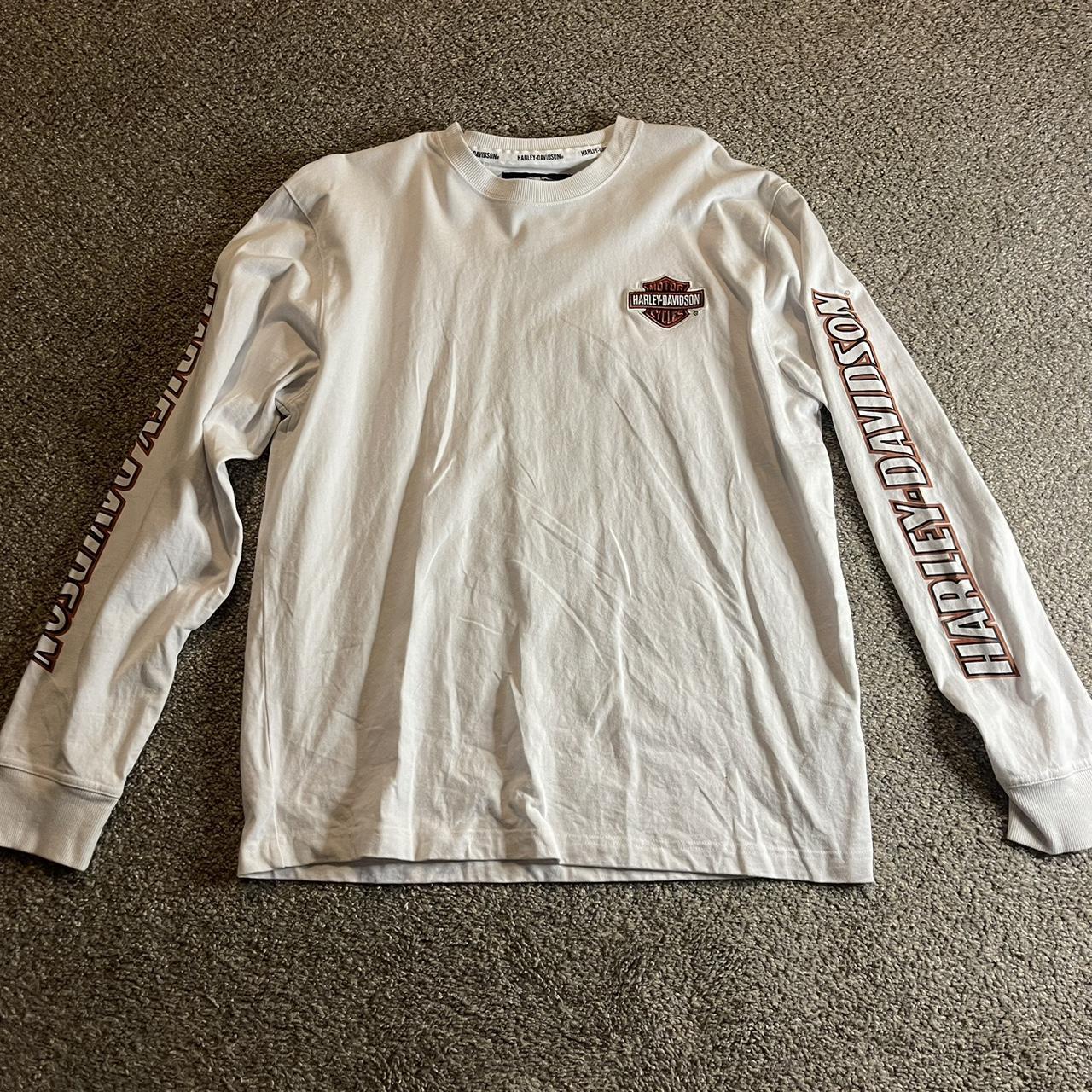 Harley Davidson white long sleeve Size Large... - Depop