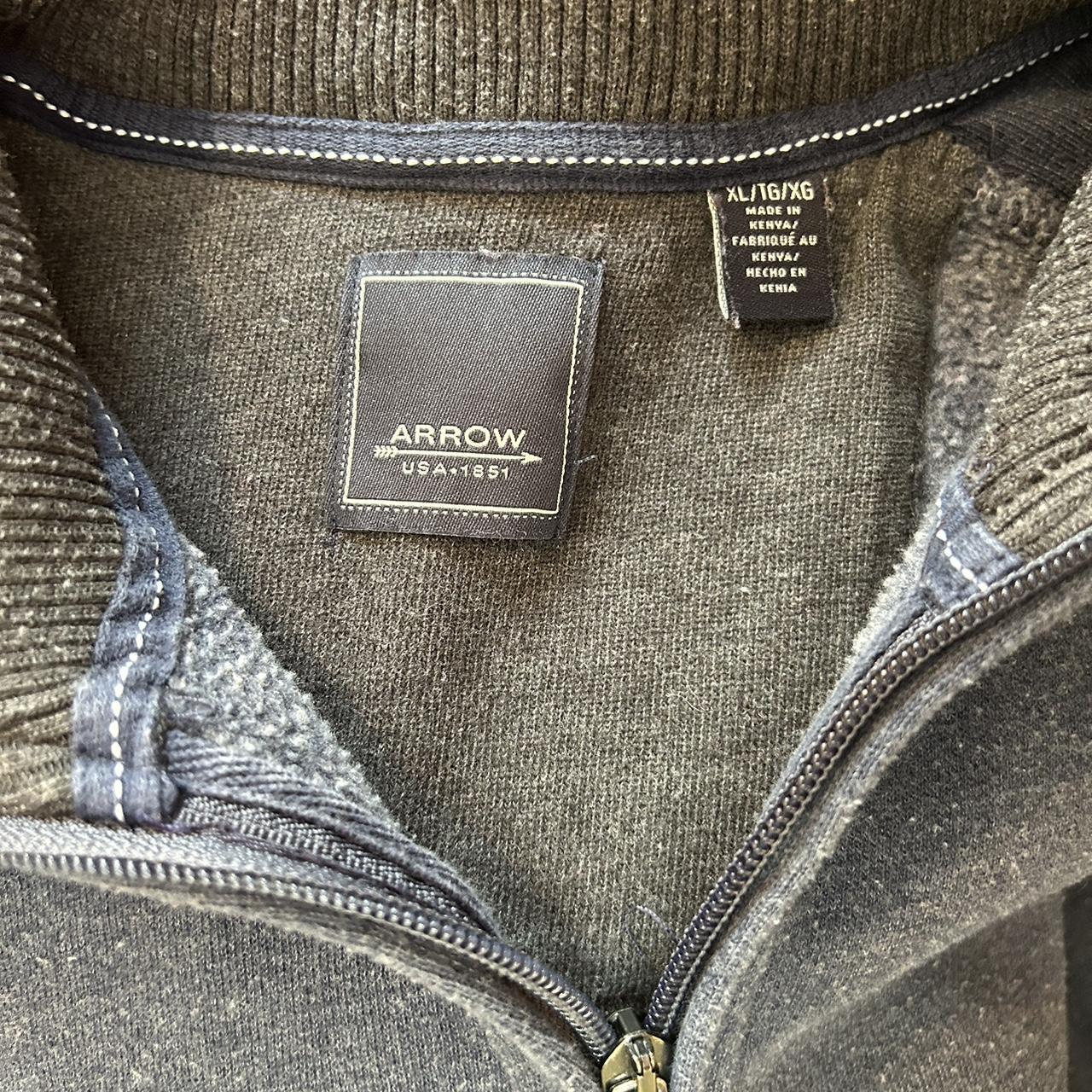 thrifted dark blue navy quarter zip sweatshirt size... - Depop