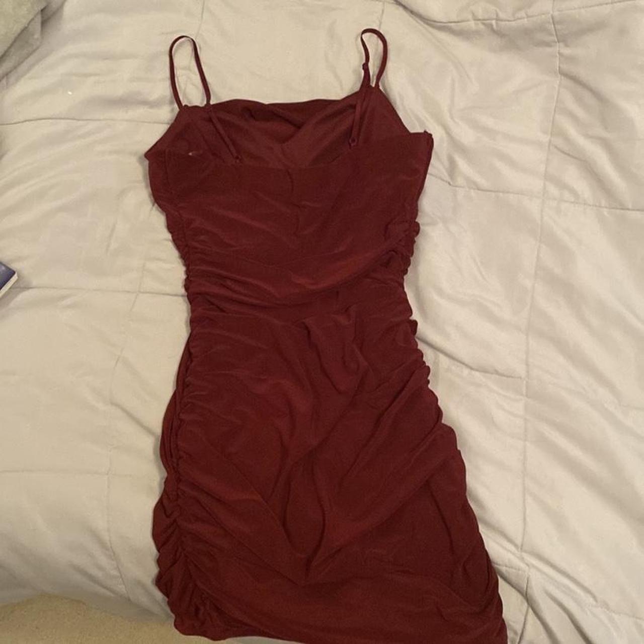 Emerald Sundae Women's Burgundy Dress | Depop