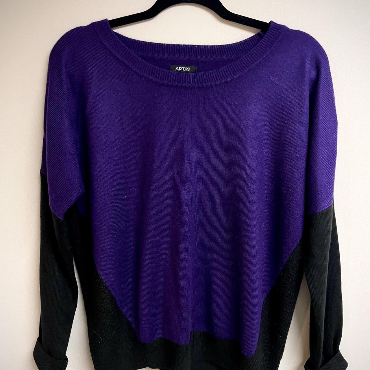 Apt. 9 Women's Purple and Black Jumper | Depop