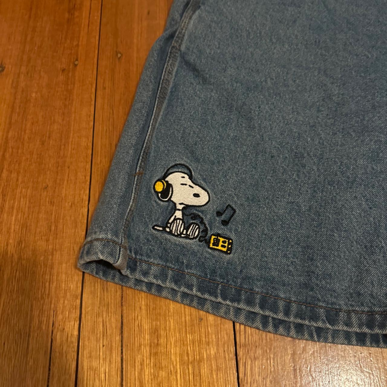 BUTTER GOODS x SNOOPY JORTS SIZE 32 WASHED INDIGO... Depop