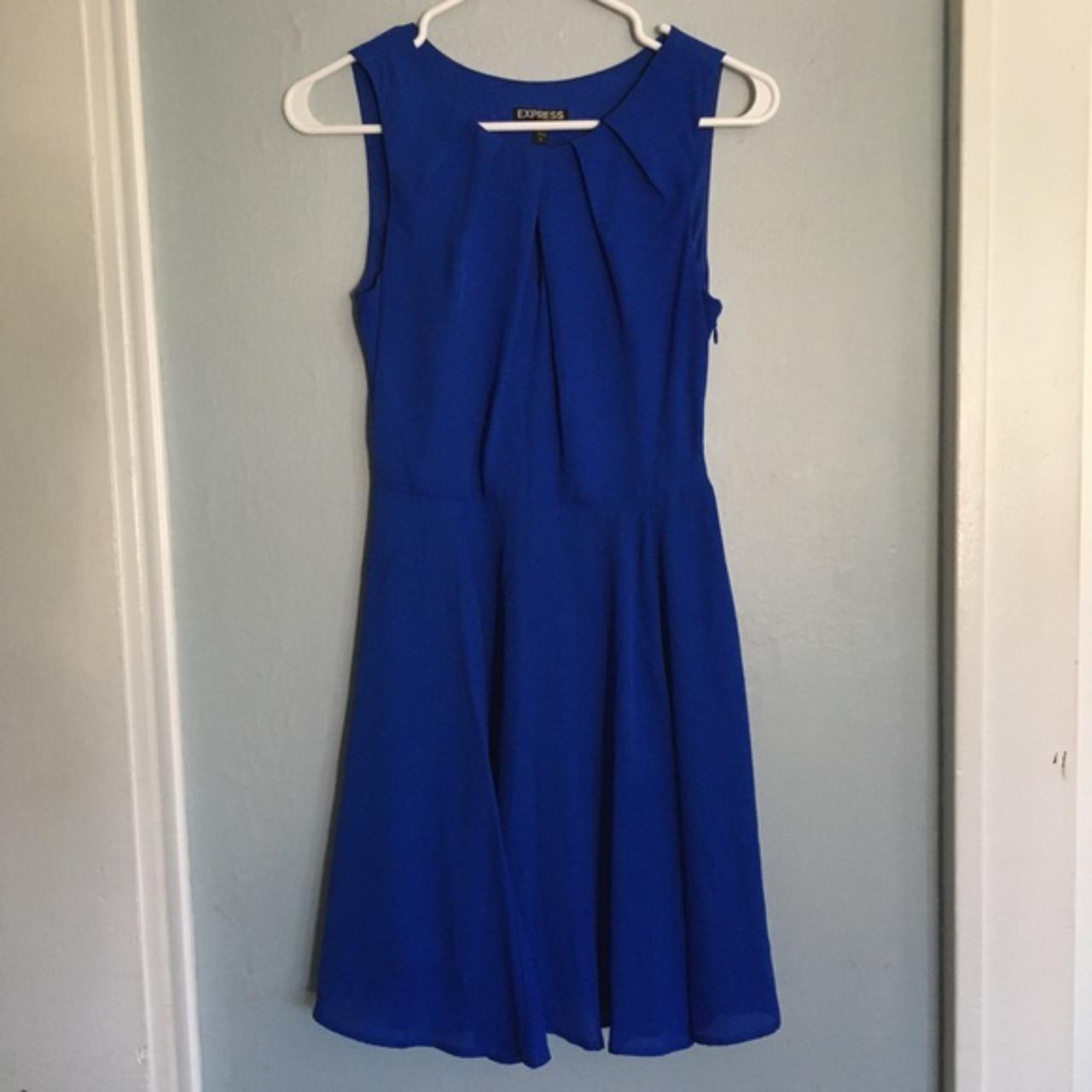 Beautiful blue cocktail dress from Express! Perfect... - Depop