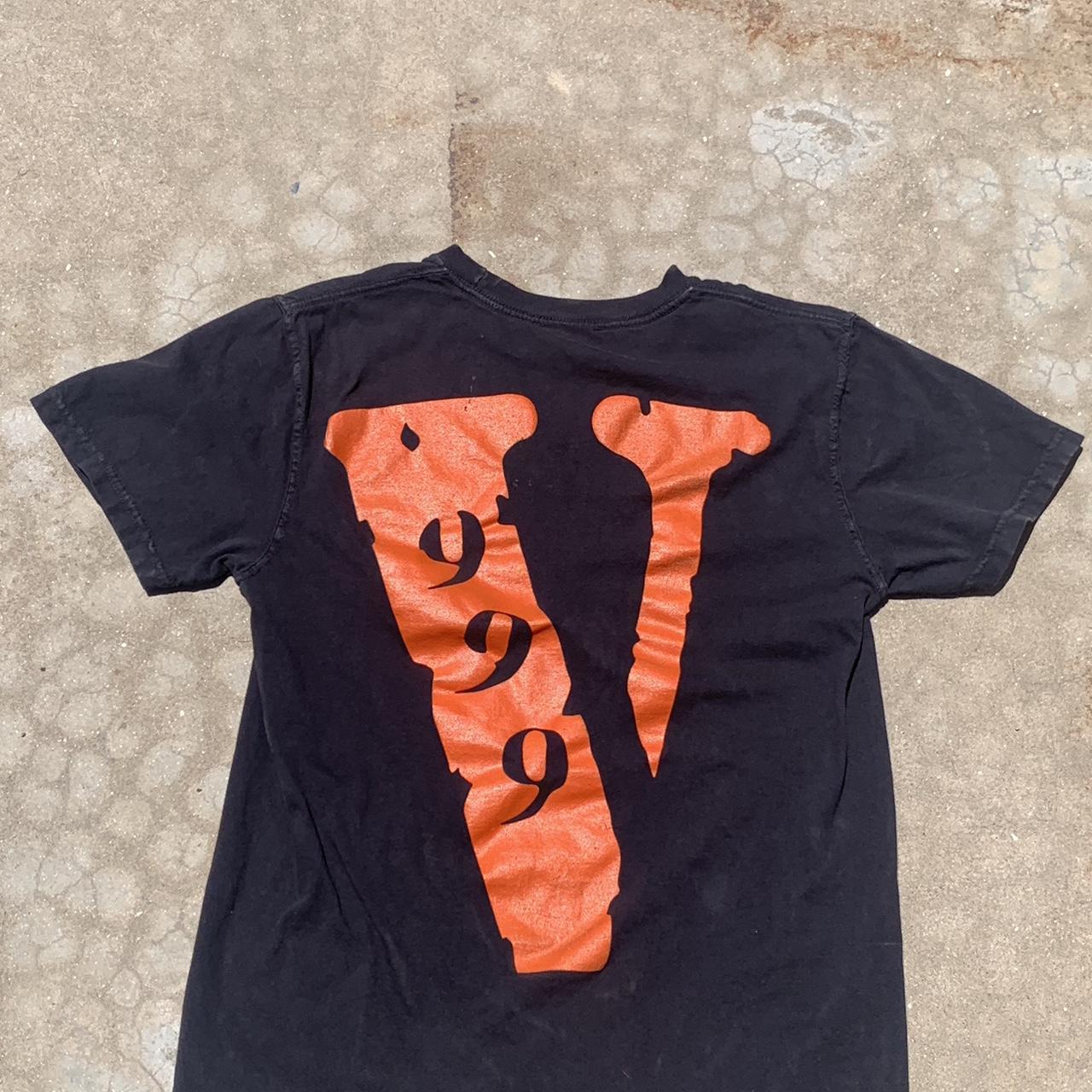 Vlone Men's Orange and Black Tshirt Depop