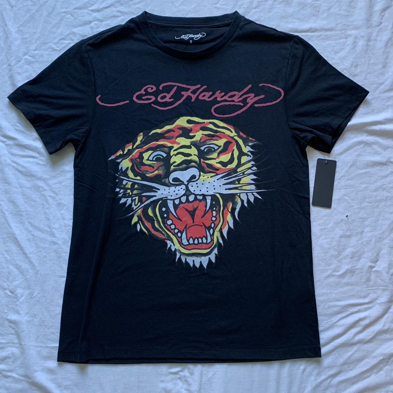 Black Ed Hardy T-shirt size small No flaws, brand... - Depop