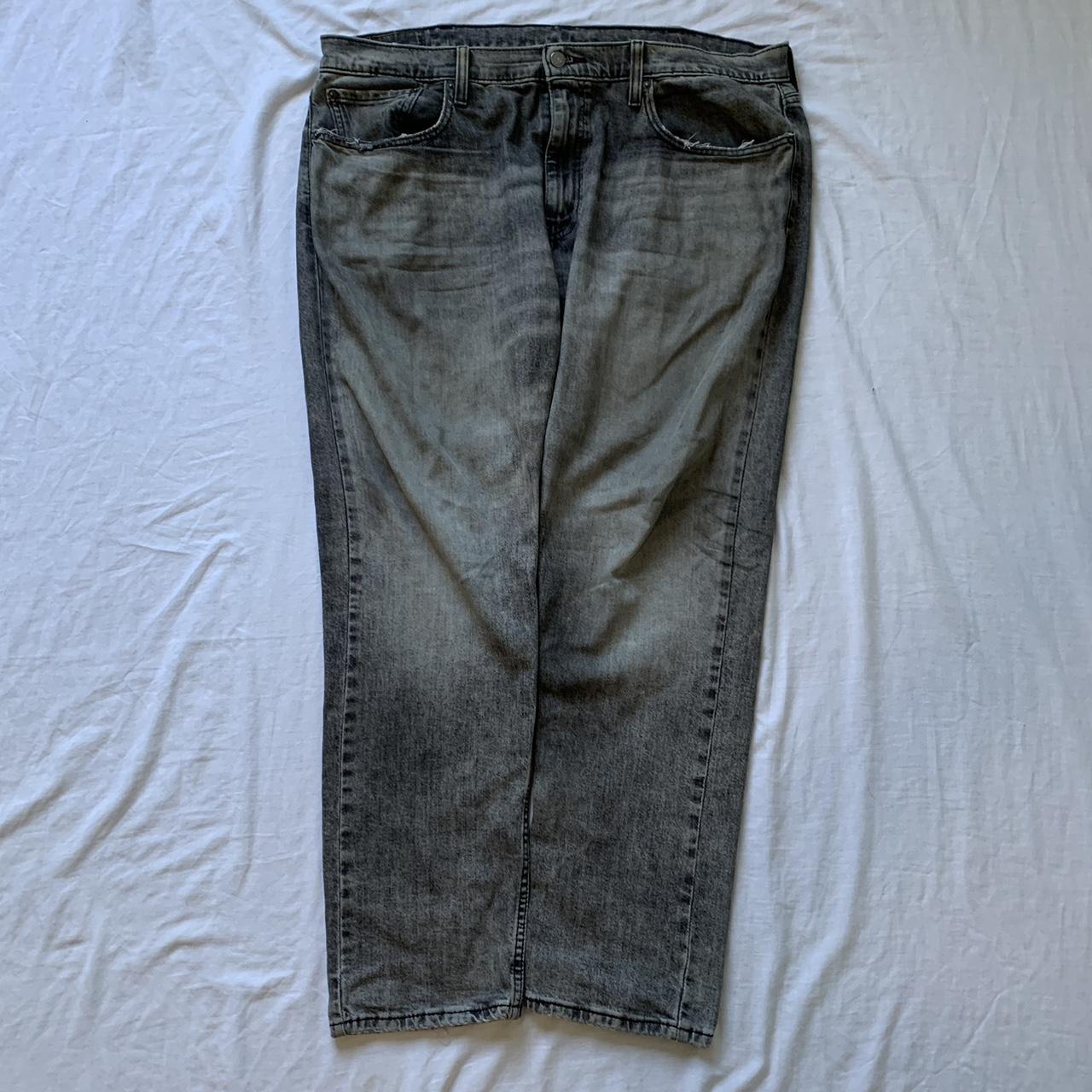 Mens levi’s black faded jeans measurements shown in... - Depop