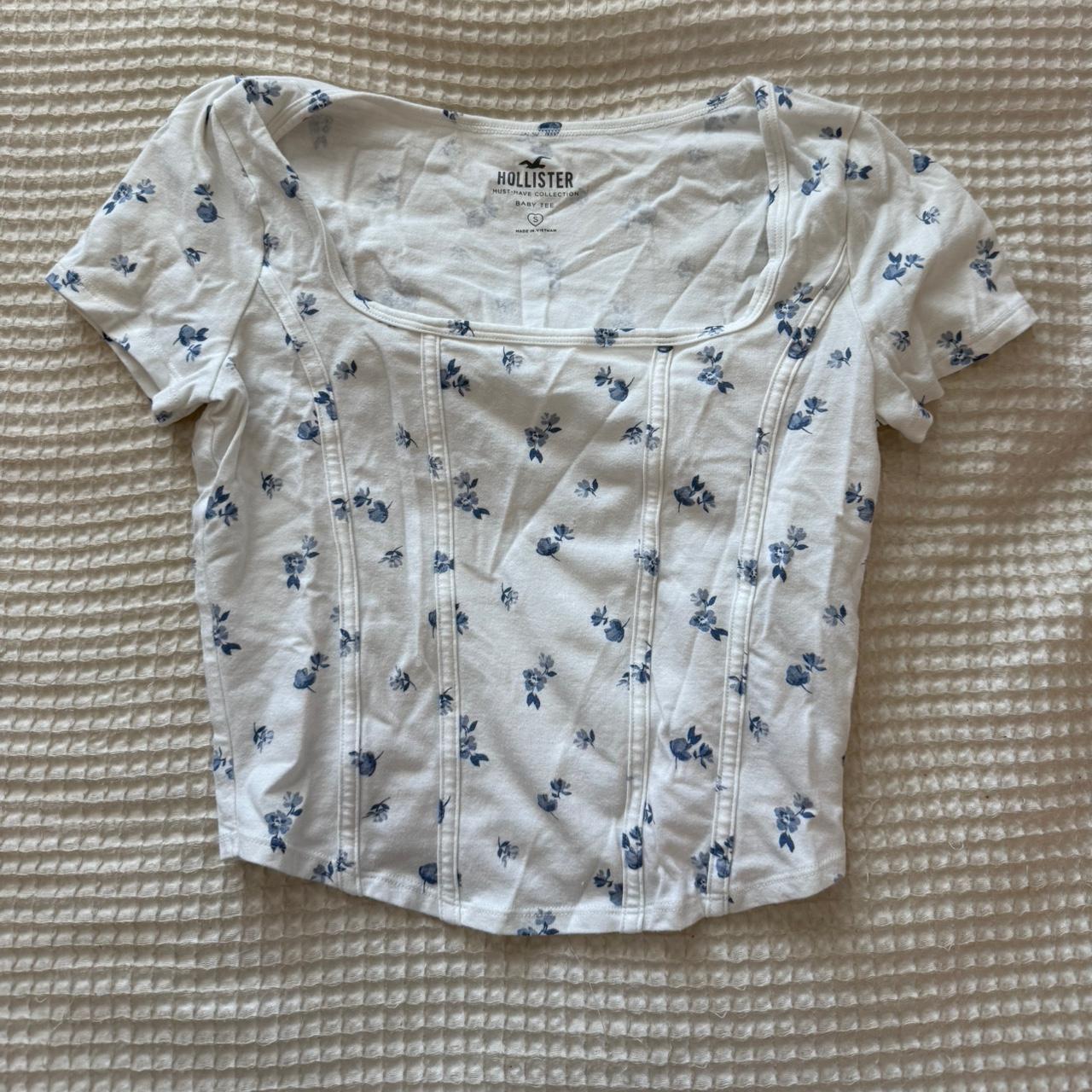 Hollister Women's Crop top White/Blue S – white/blue