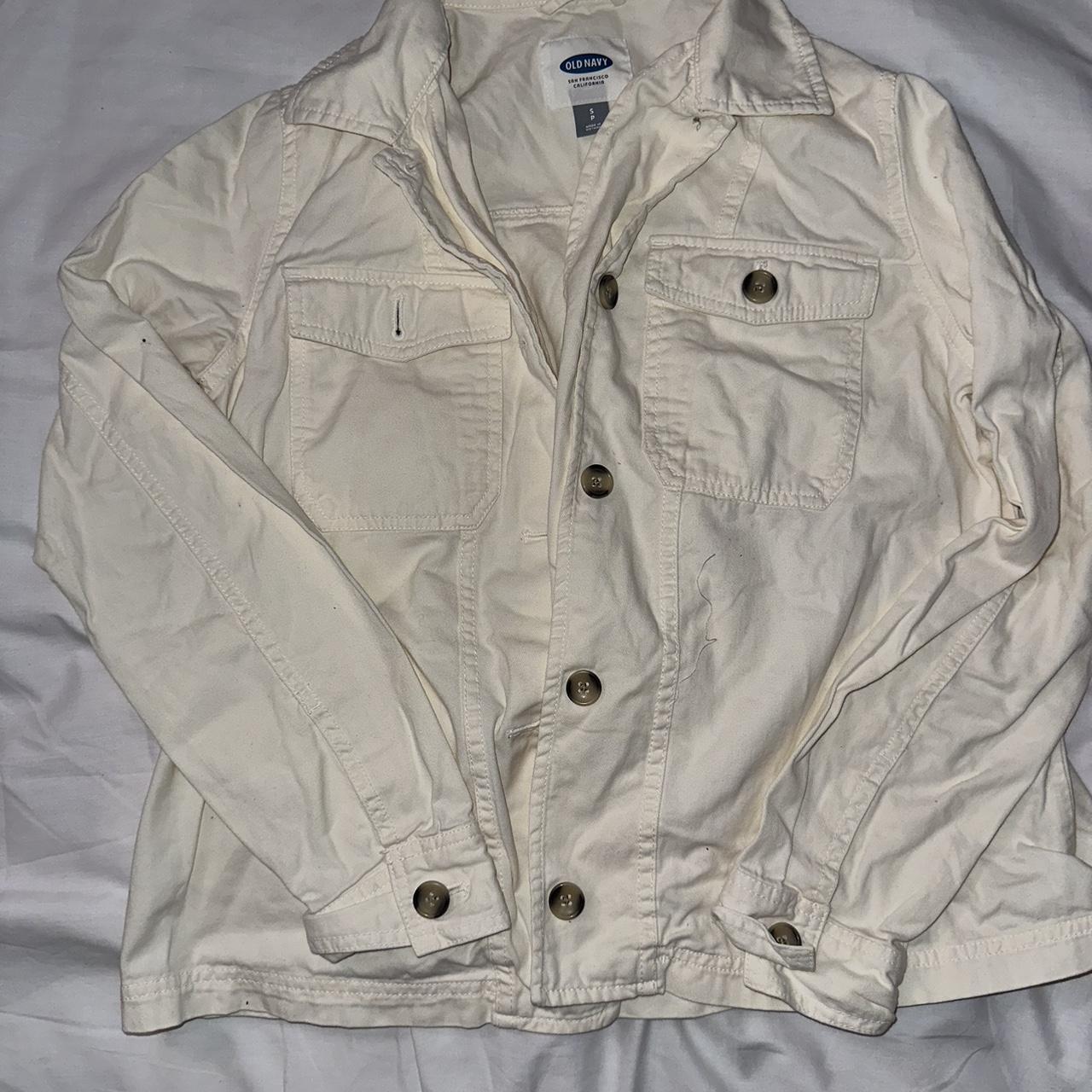 Old navy white denim hot sale jacket