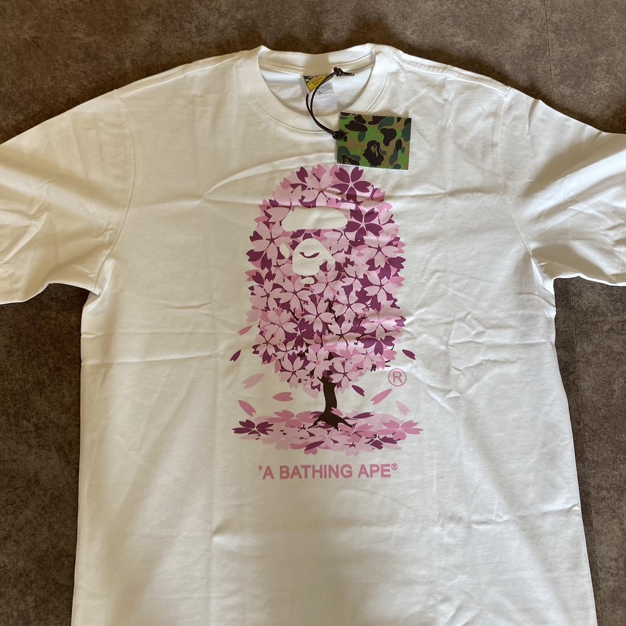 BAPE by A store Bathing Ape Sakura Pink on White T-shirt