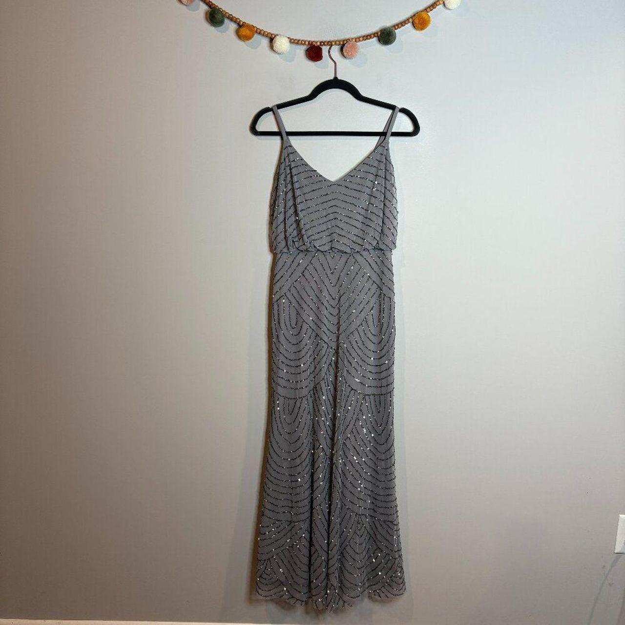 Adrianna Papell Women's Petite Dress Grey/Silver – Adrianna