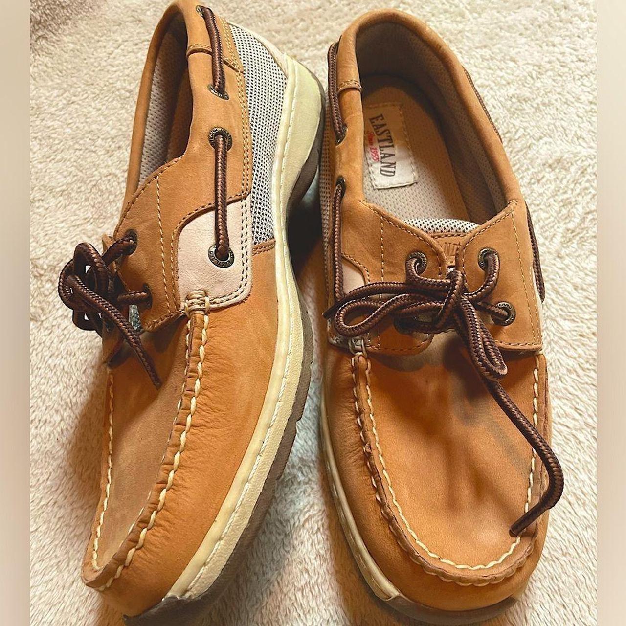 Eastland Women's Cream and Tan Boat-shoes (3)
