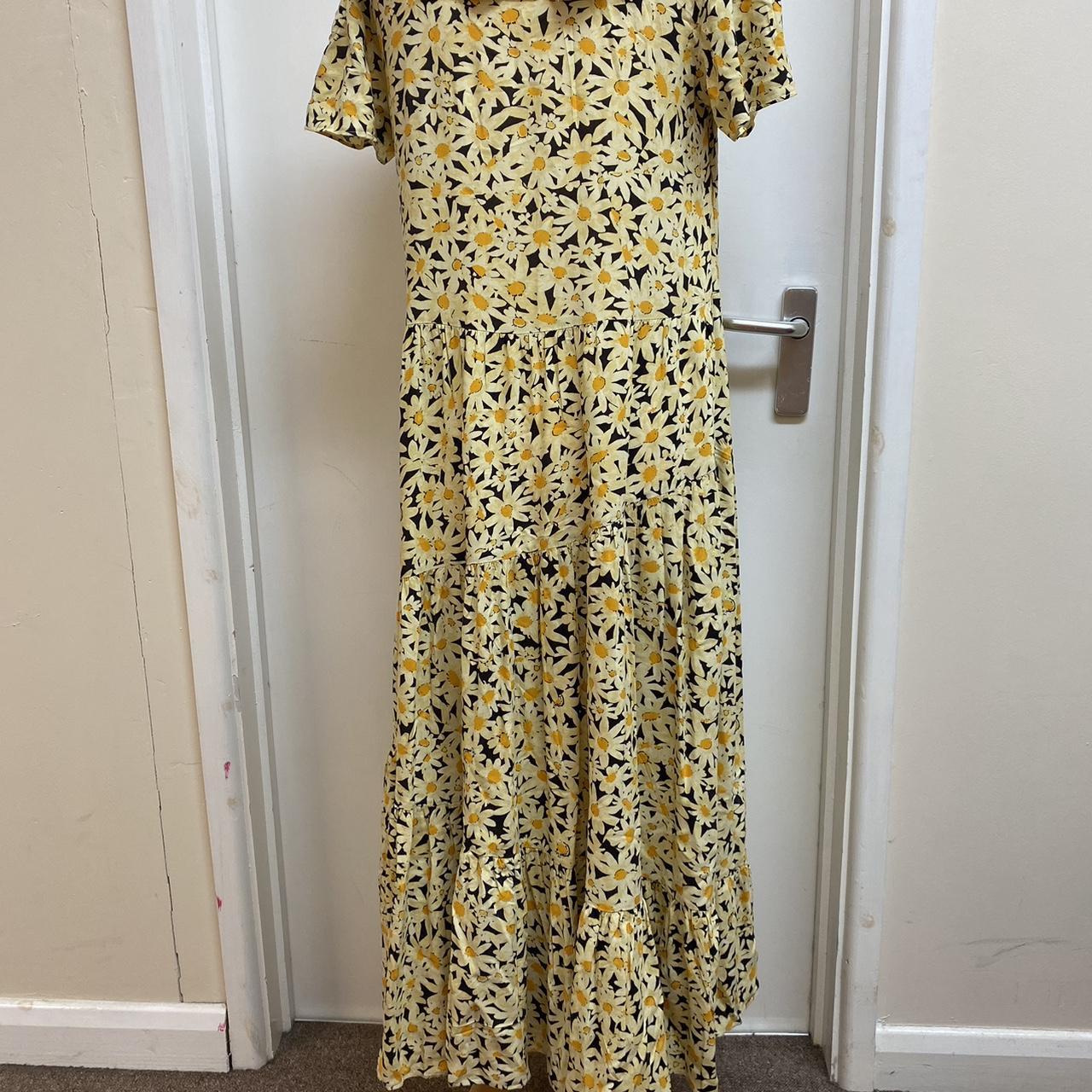 Top shop yellow floral sunflower pattern midi dress.... - Depop