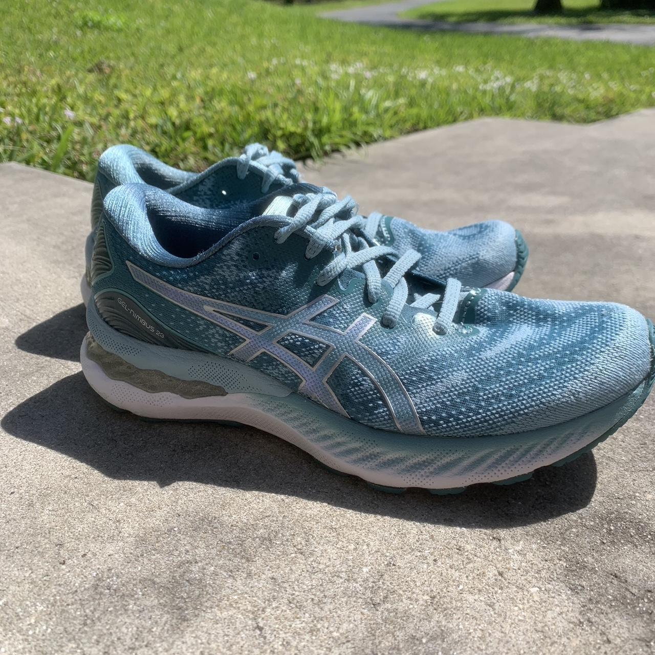 ASICS Women's Blue Trainers | Depop