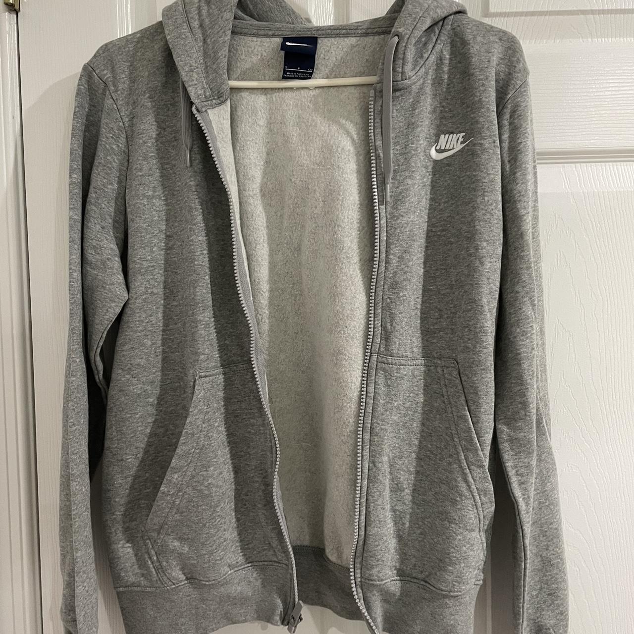 Nike grey zip up, only worn once #nike#zipup#hoodie - Depop