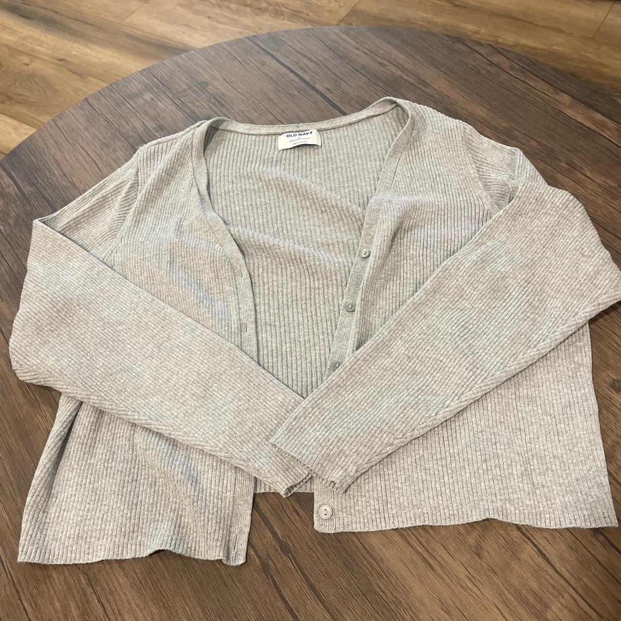 Old navy grey cropped cardigan Depop