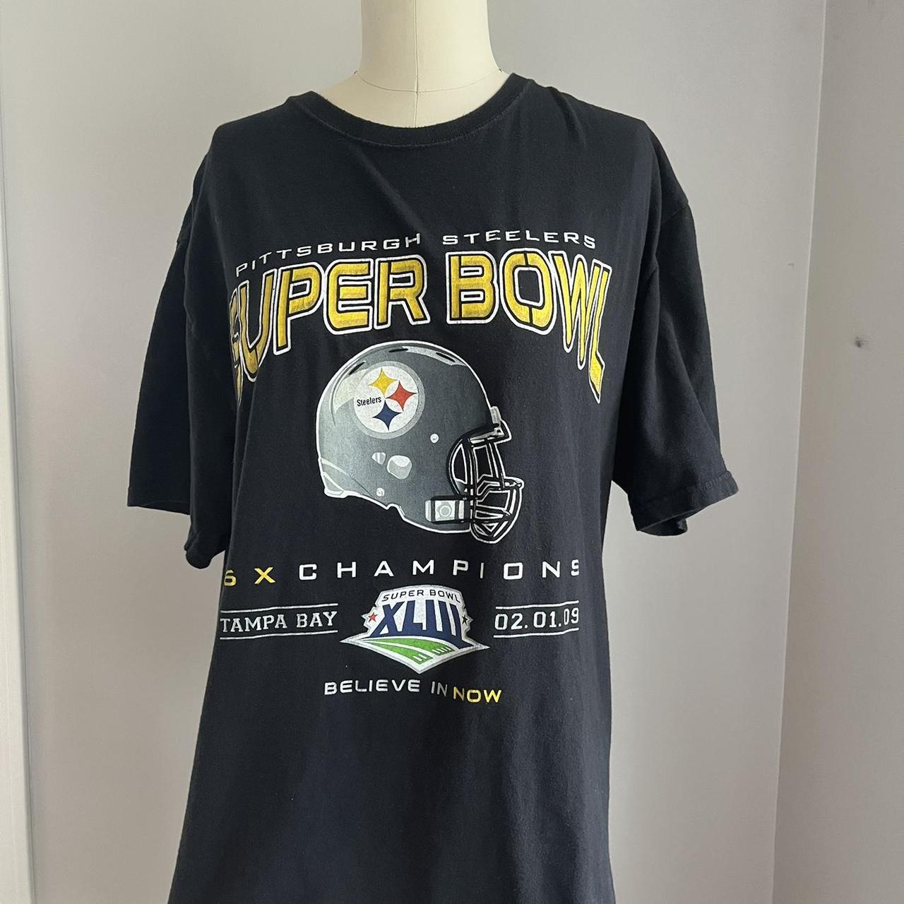 Y2K NFL Pittsburgh Steelers Super Bowl XLV Black - Depop