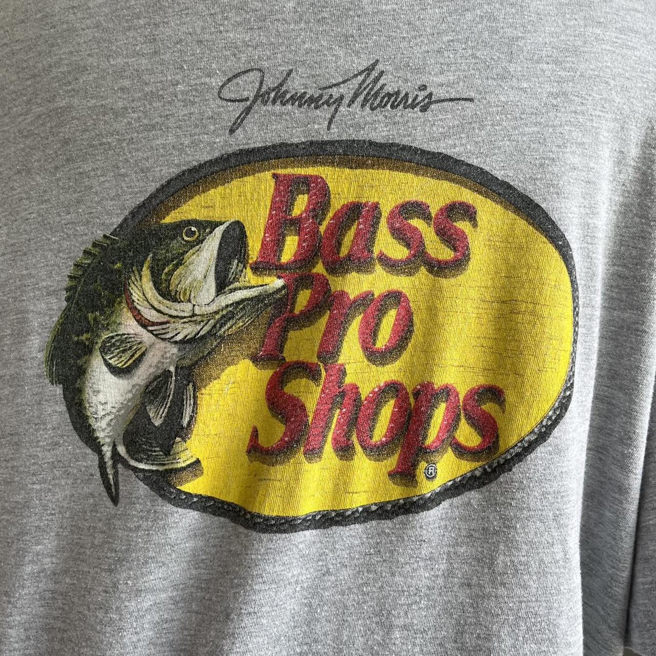 Grey Bass Pro T-Shirt Front and Back Graphic Size - Depop