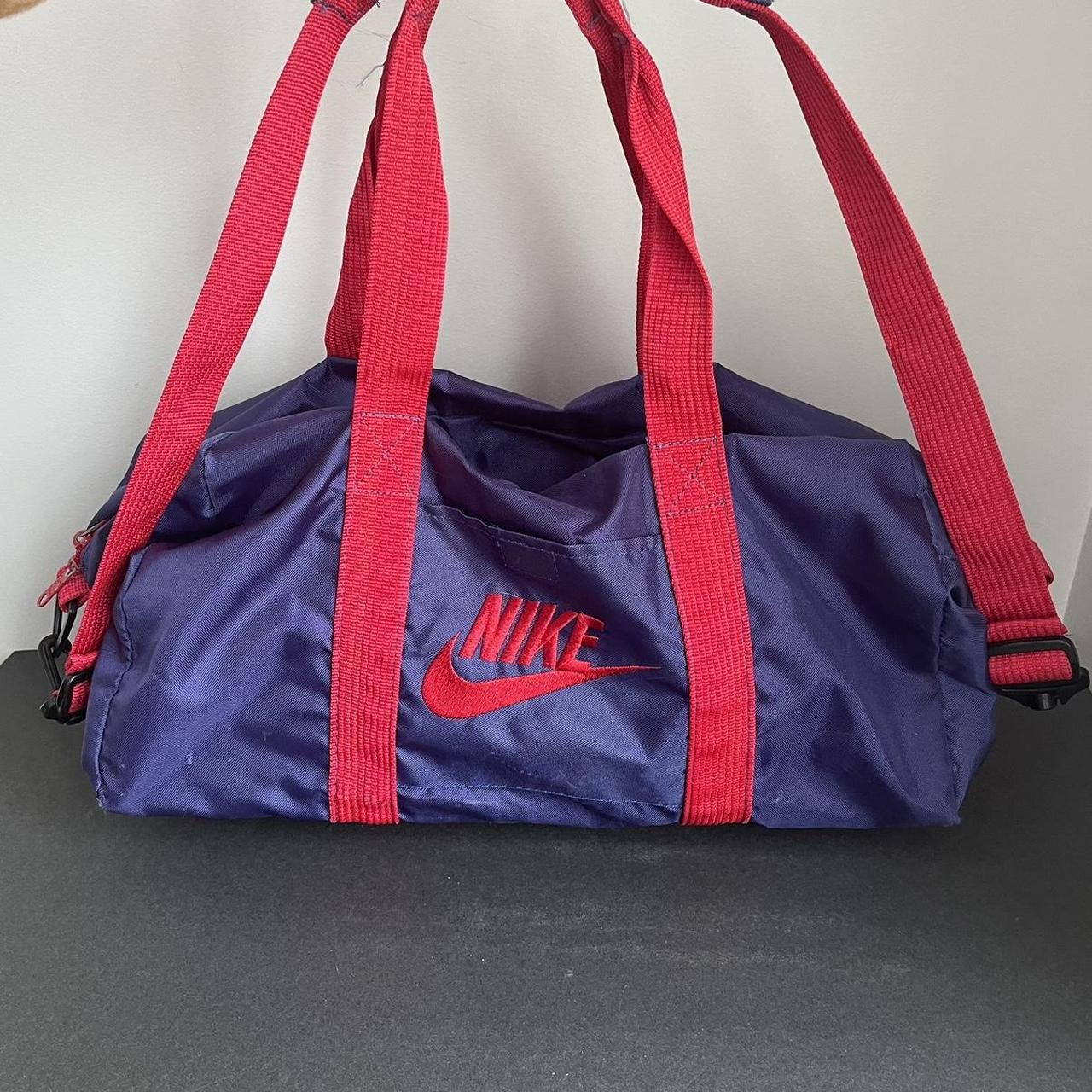 Vintage 1970s Embroidered NIKE Duffel Bag Purple