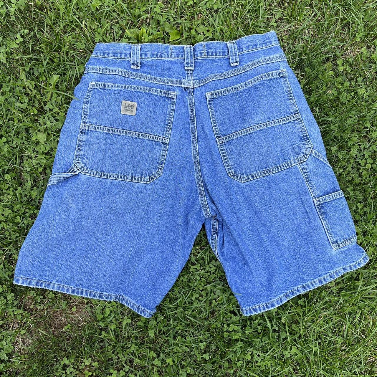 Vintage Lee Denim Carpenter Jorts Dungarees Size 36... Depop