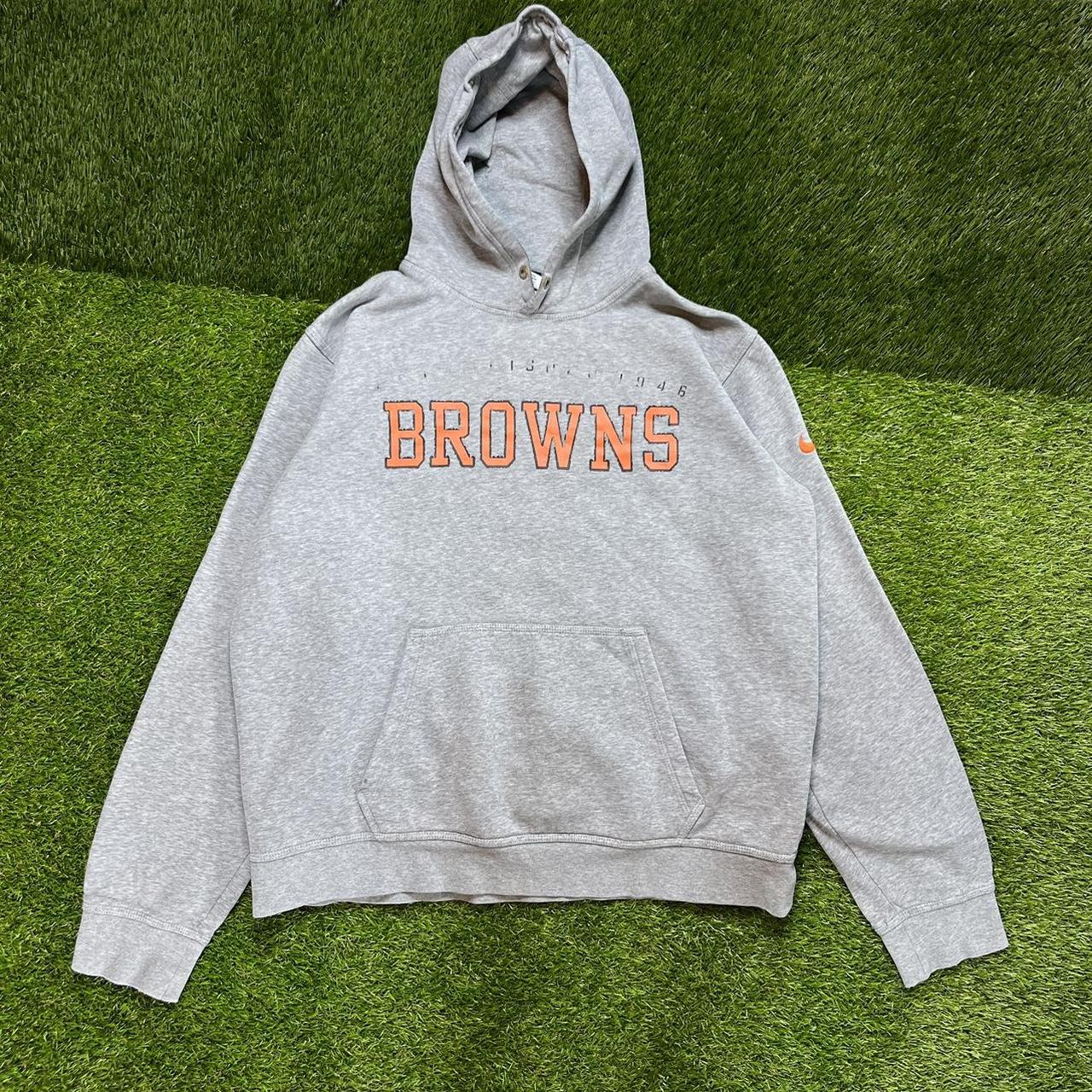 Cleveland Brown NFL Nike Hoodie Grey Size large... Depop