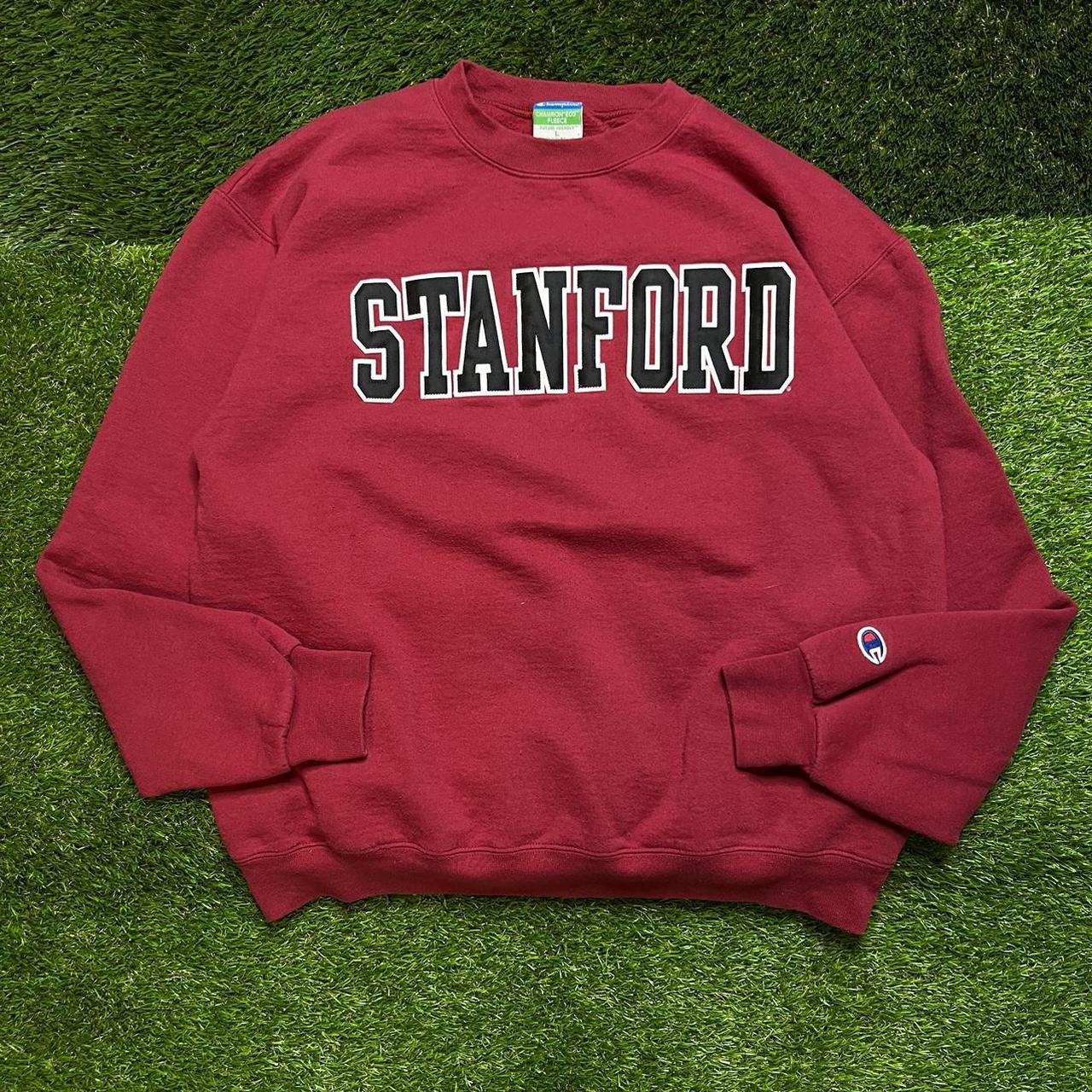 Vintage red Stanford pullover hoodie size large in - Depop