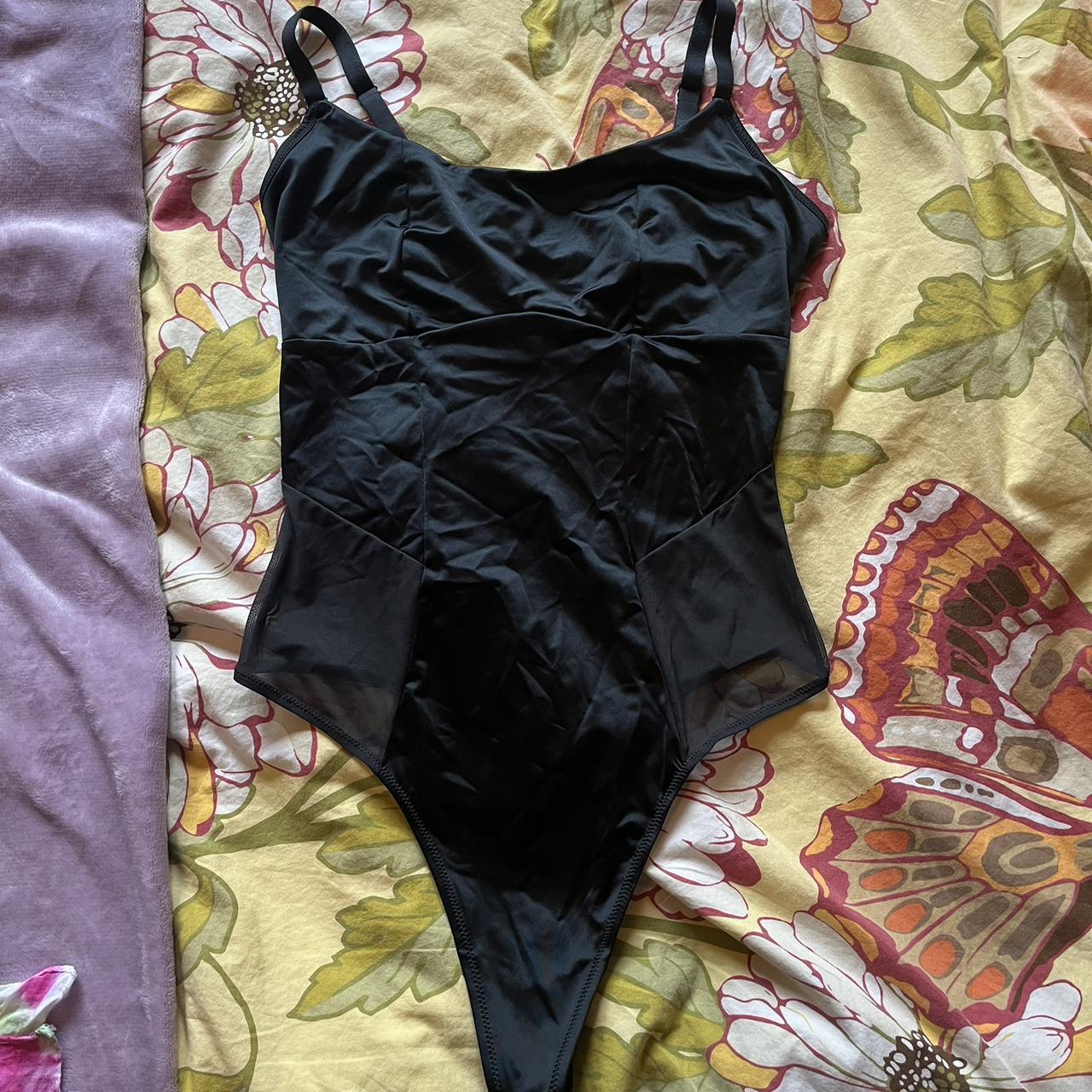 Sexy black satin bodysuit!! Perfect for raves and... Depop