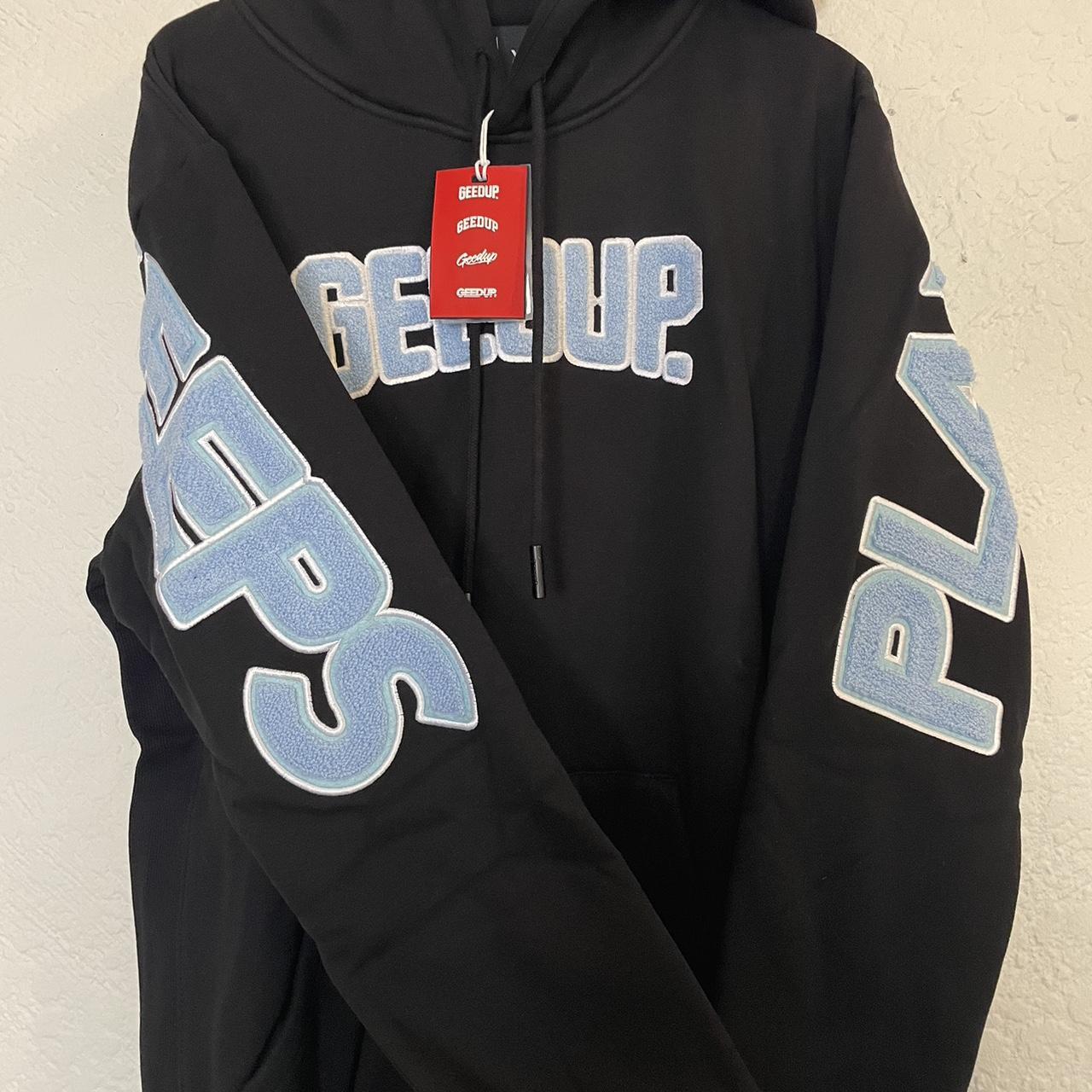 Men's Black and Blue Hoodie Depop