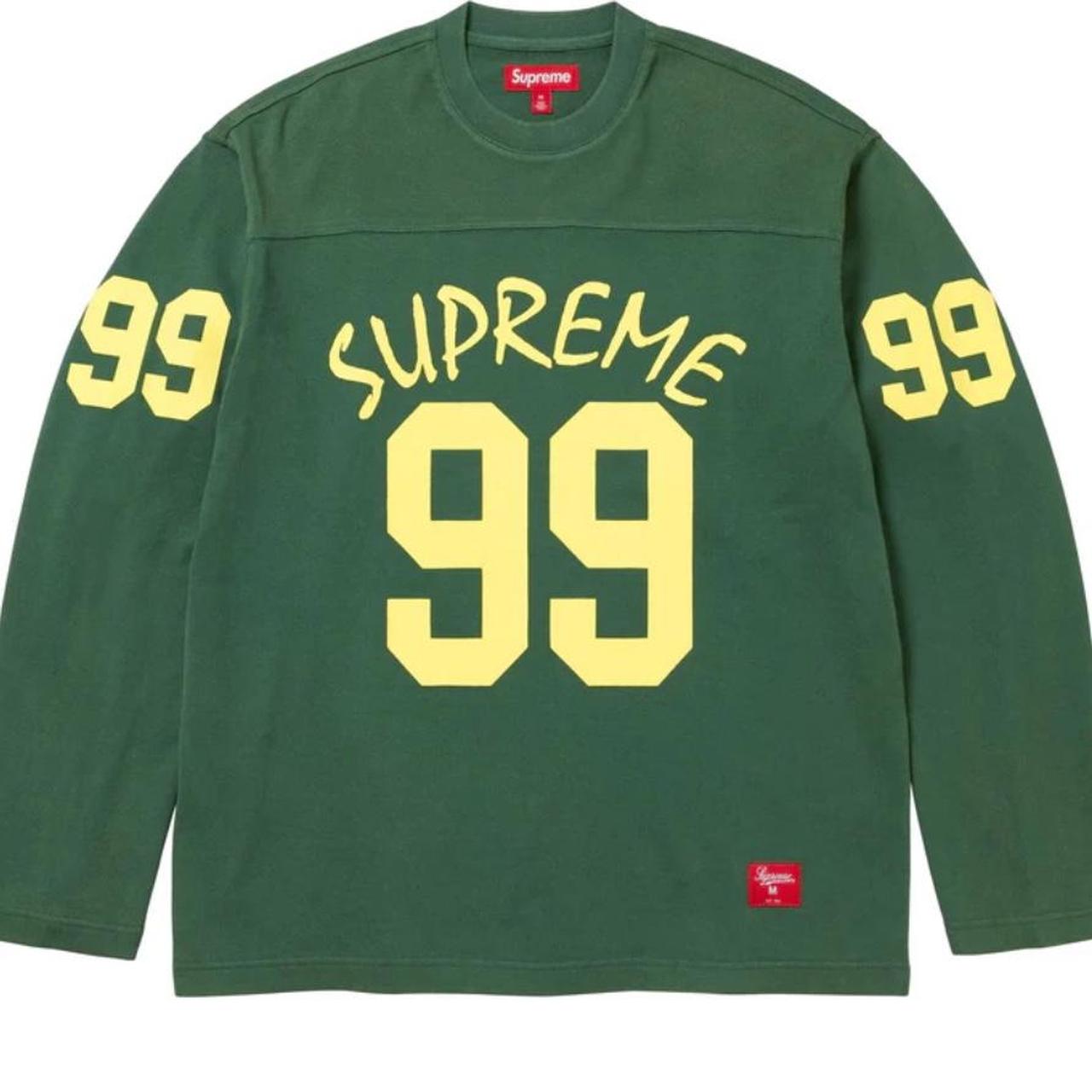 SUPREME 99 ロングスリーブシャツ Supreme 99 Long-sleeve Football top Green | Depop