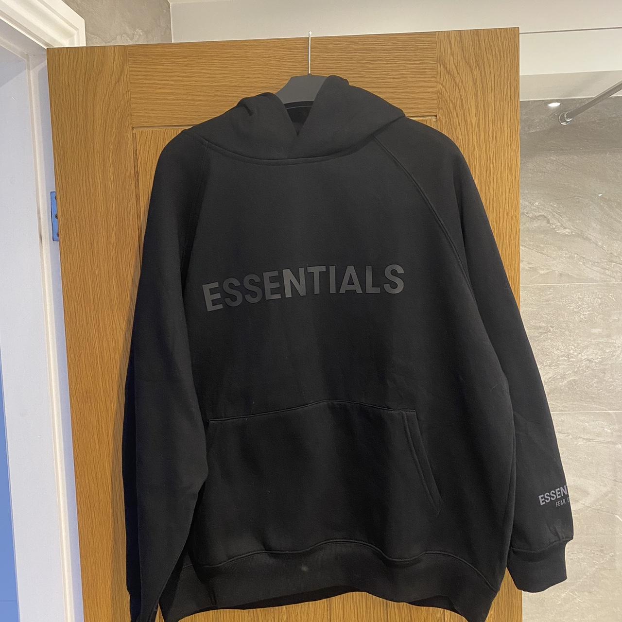 Black essentials hoodie, size medium, brand new with... Depop